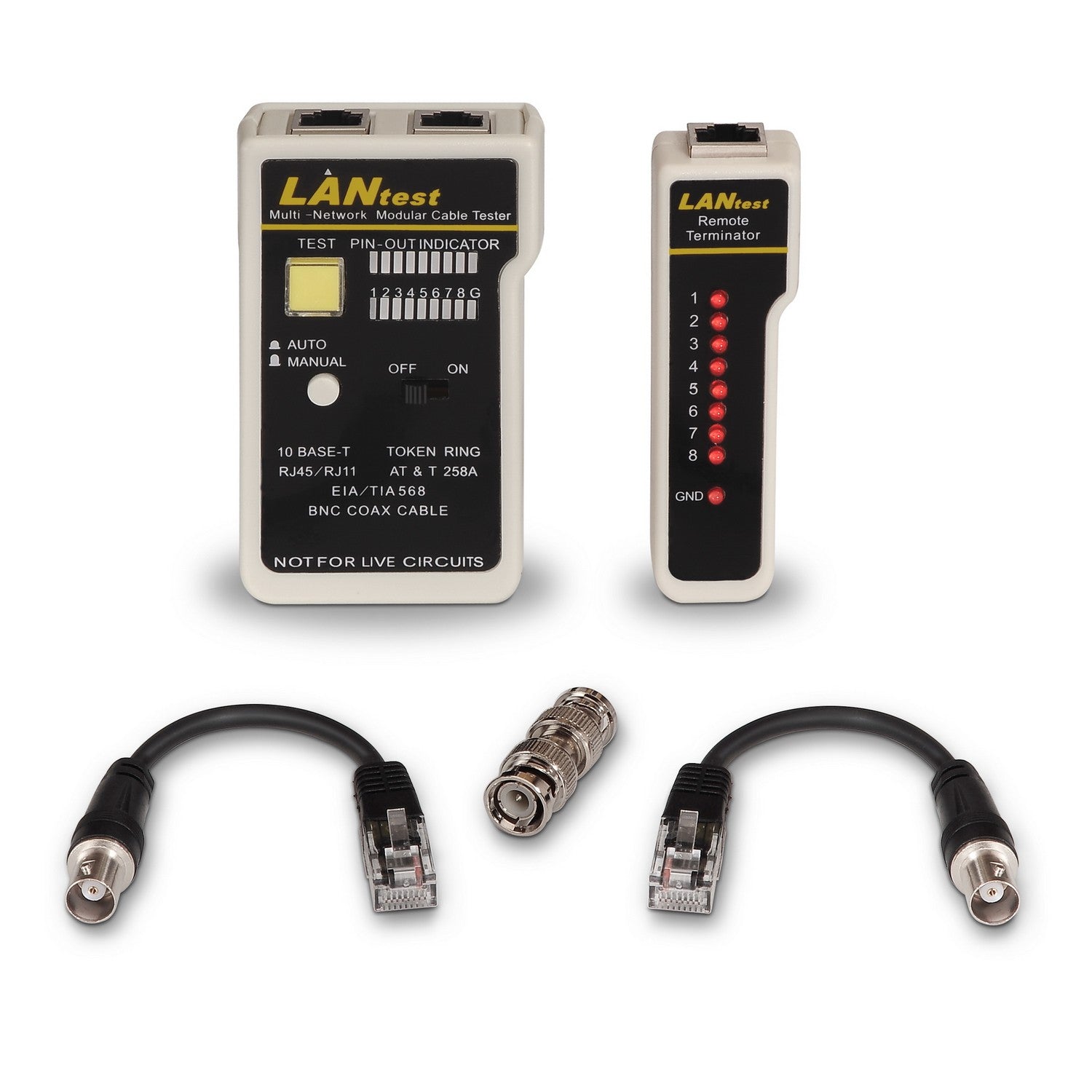 AISENS A142-0314 comprobador de cables de red Comprobador de cables UTP/STP Negro, Gris