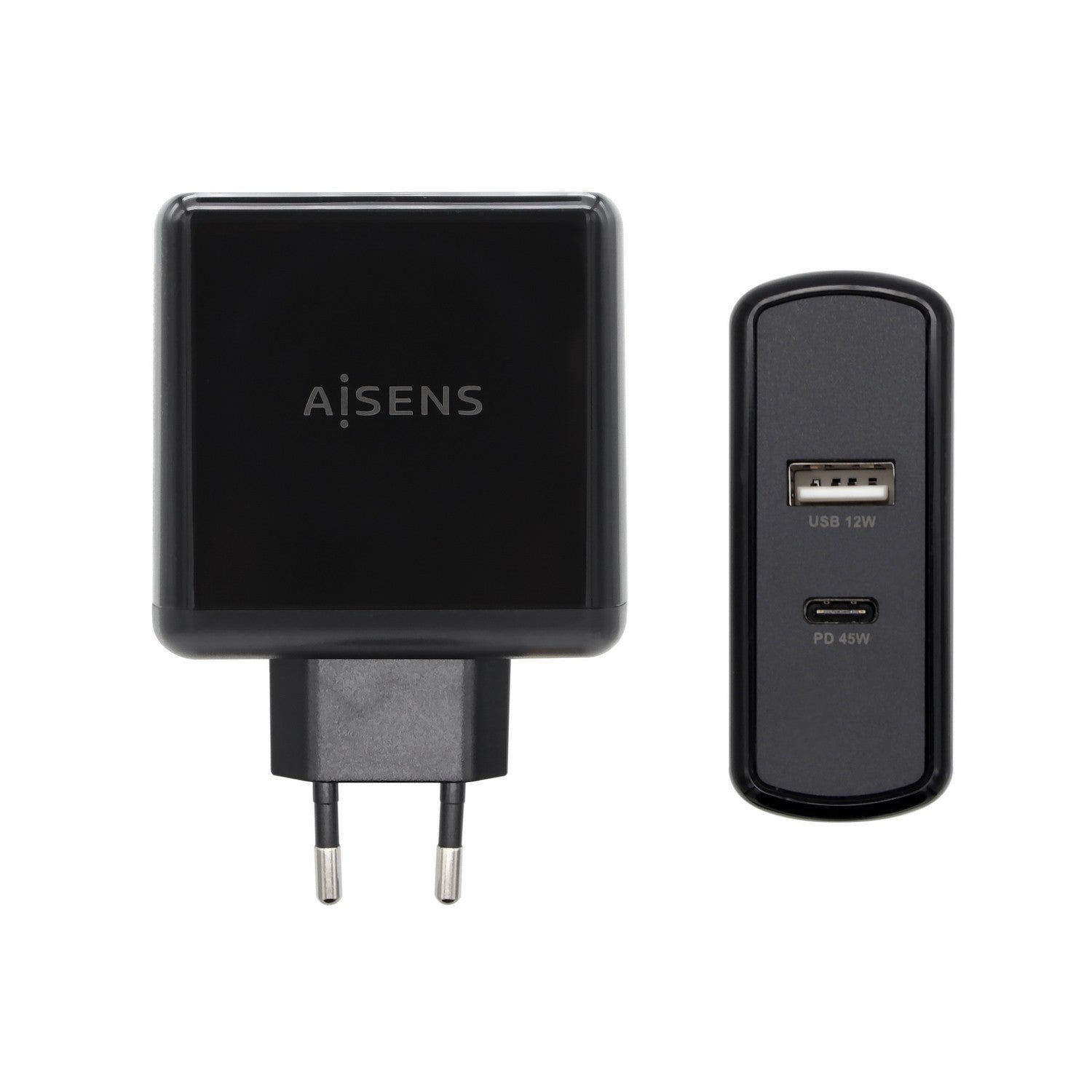 AISENS ASCH-2PD45A-BK cargador de dispositivo m+¦vil GPS, Mando para videojuegos, MP3, MP4, Tel+®fono m+¦vil, Port+ítil,