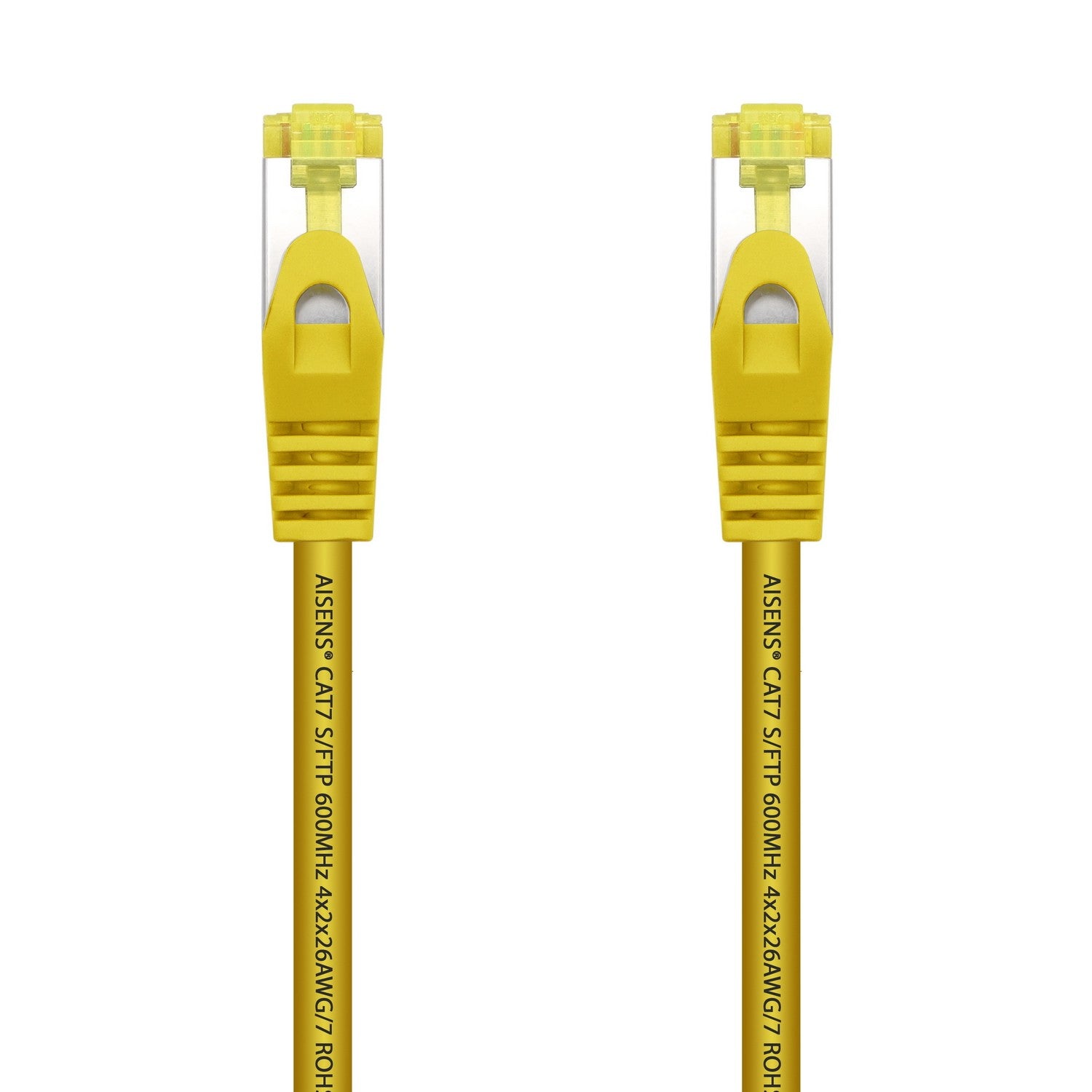 AISENS Cable De Red Latiguillo RJ45 LSZH Cat.7 600 MHz S/FTP PIMF AWG26, Amarillo, 0.5 m