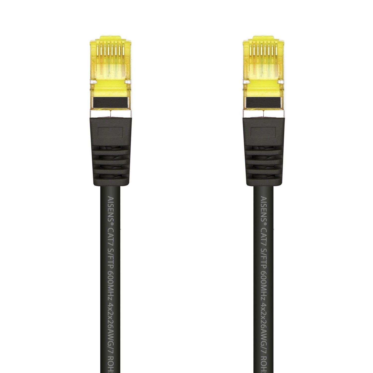 AISENS Cable De Red Latiguillo RJ45 LSZH Cat.7 600 MHz S/FTP PIMF AWG26, Negro, 25 cm