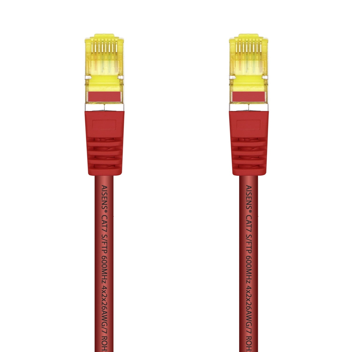 AISENS Cable De Red Latiguillo RJ45 LSZH Cat.7 600 MHz S/FTP PIMF AWG26, Rojo, 0.5 m