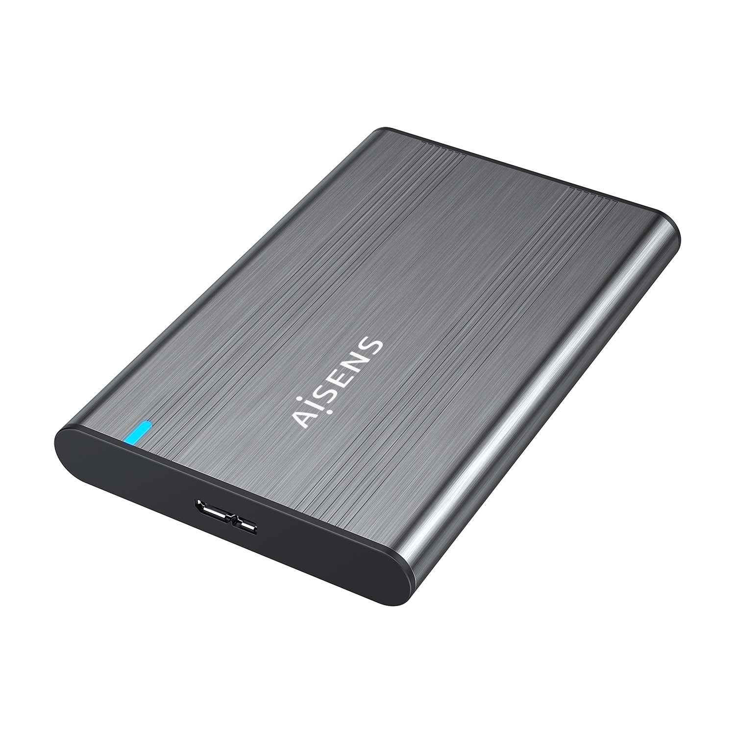 AISENS Caja Externa 2,5ÔÇ¦ 9.5mm SATA a USB 3.0/USB3.1 Gen1, Gris