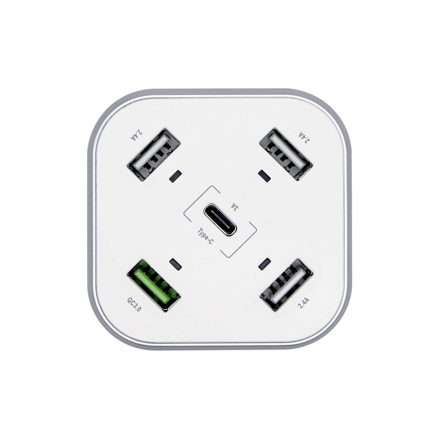 AISENS Cargador 48W 5 Puertos 3x USB-A 1x USB-C 1x USB QC3.0, Blanco