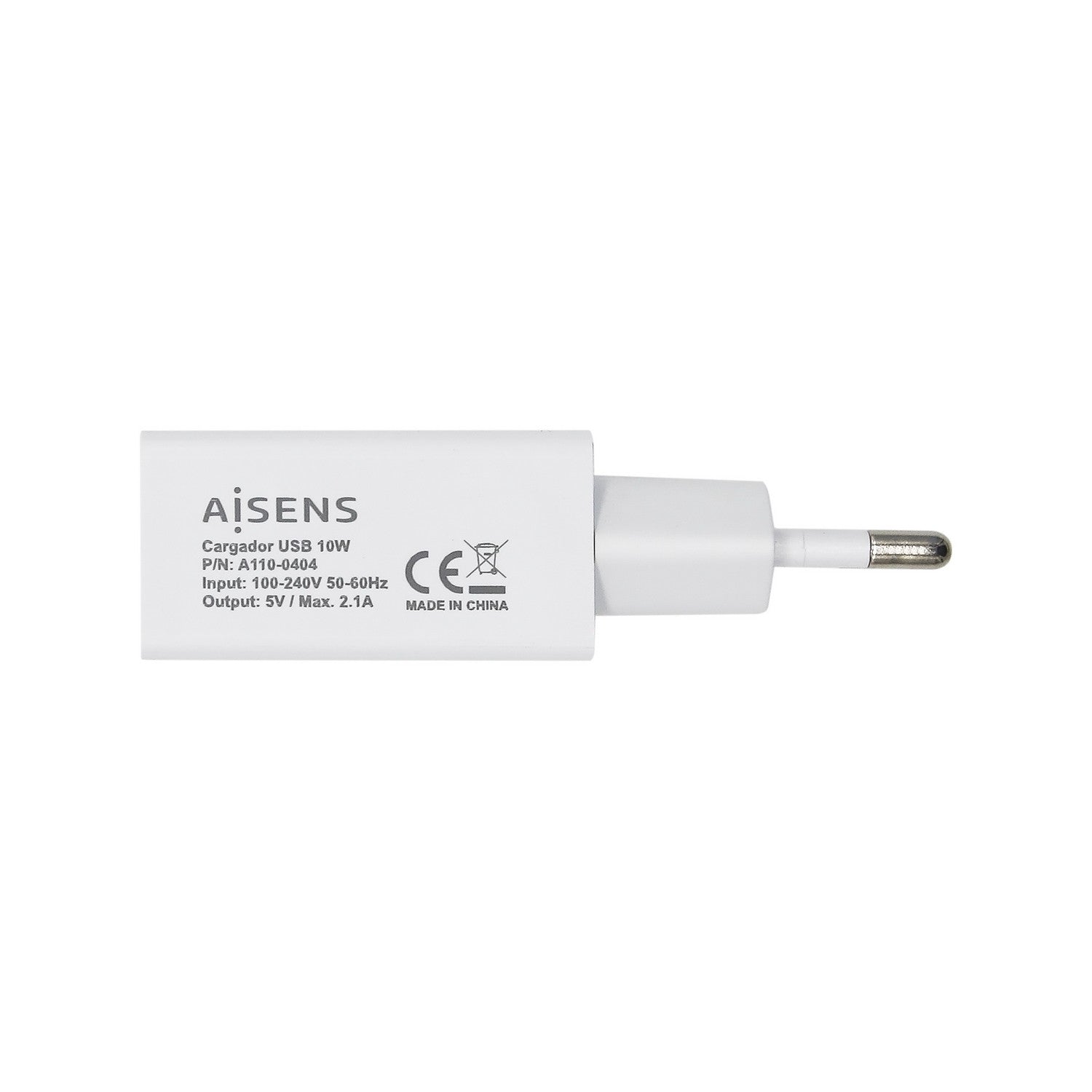 AISENS Cargador USB 10W, 5V/2A, Blanco