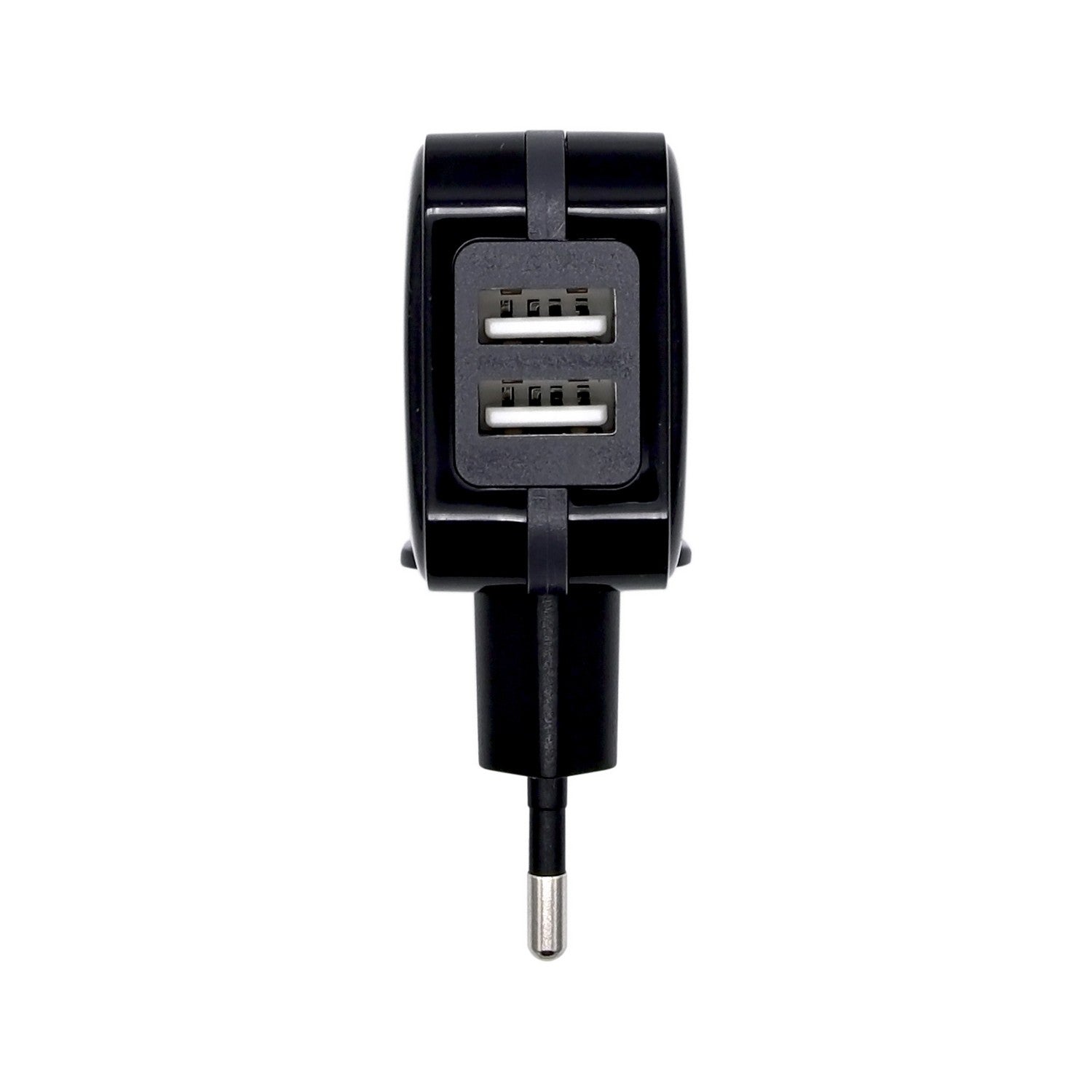AISENS Cargador USB 17W 5V/3.4A, 2xUSB Con Control AI, Negro