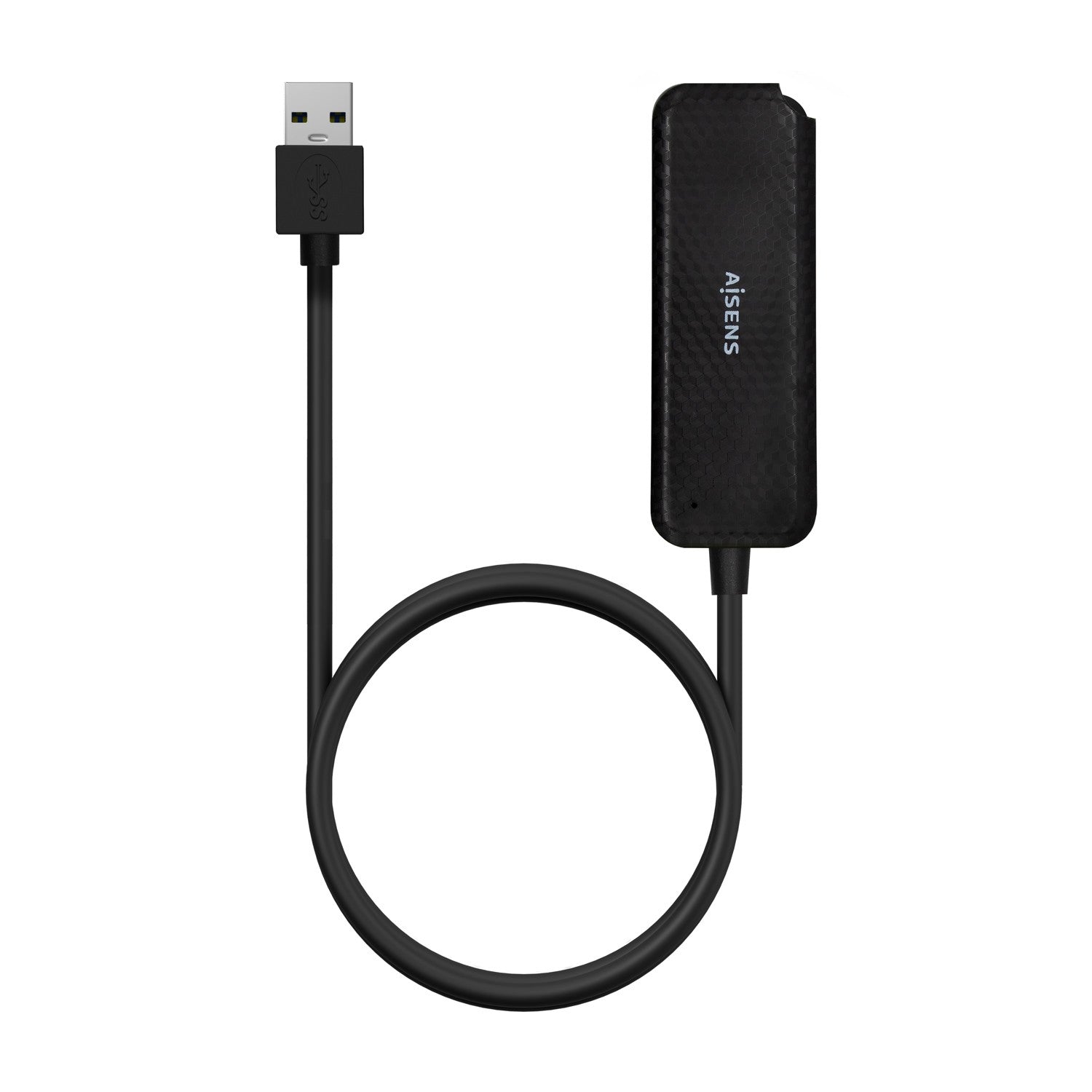 AISENS Hub USB 3.0, Tipo A/M-4x Tipo A/H, Negro, 60cm