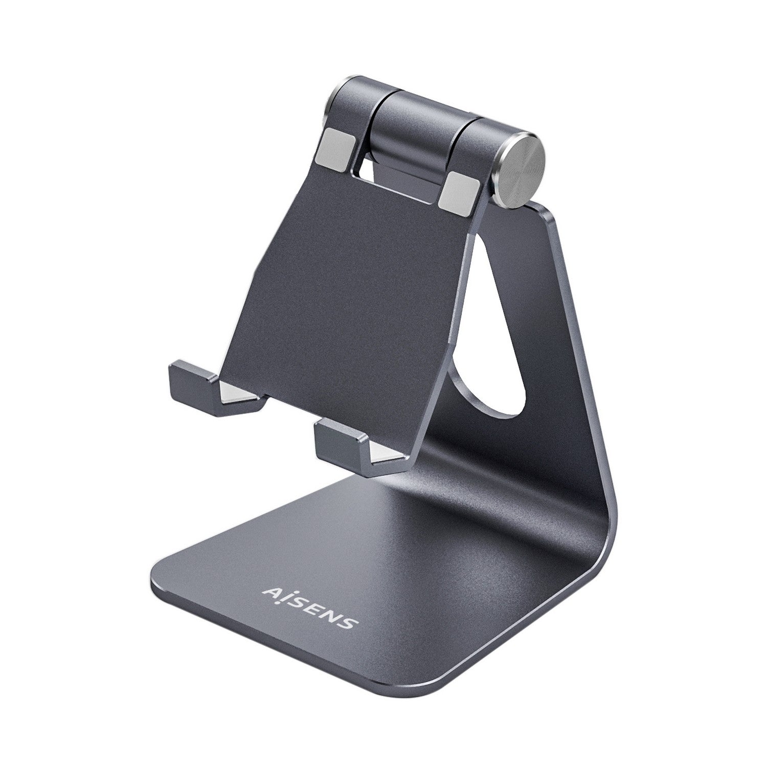 AISENS Soporte De Sobremesa Tama+¦o M Ajustable (1 Pivote) Para Movil / Tablet, Gris