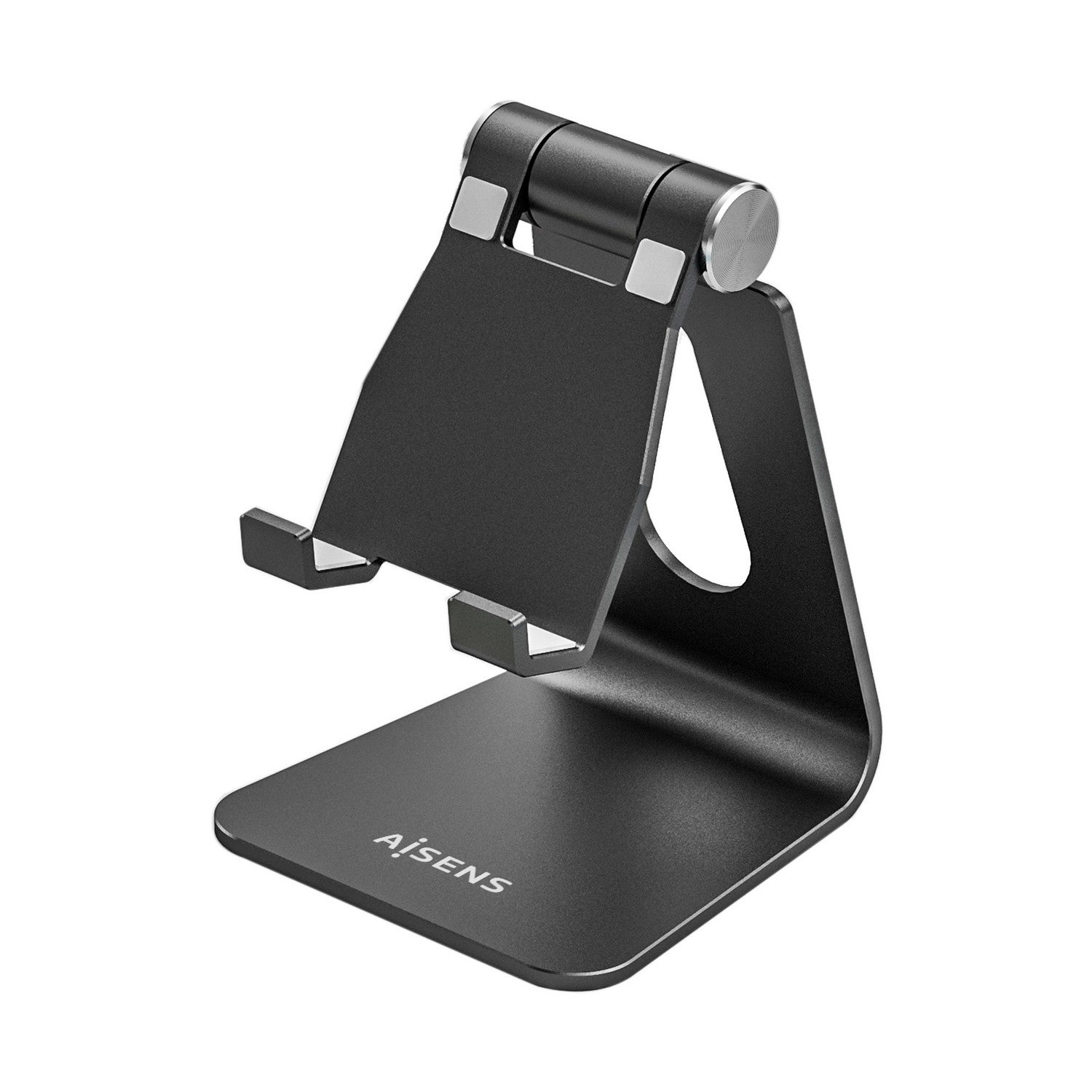 AISENS Soporte De Sobremesa Tama+¦o M Ajustable (1 Pivote) Para Movil / Tablet, Negro