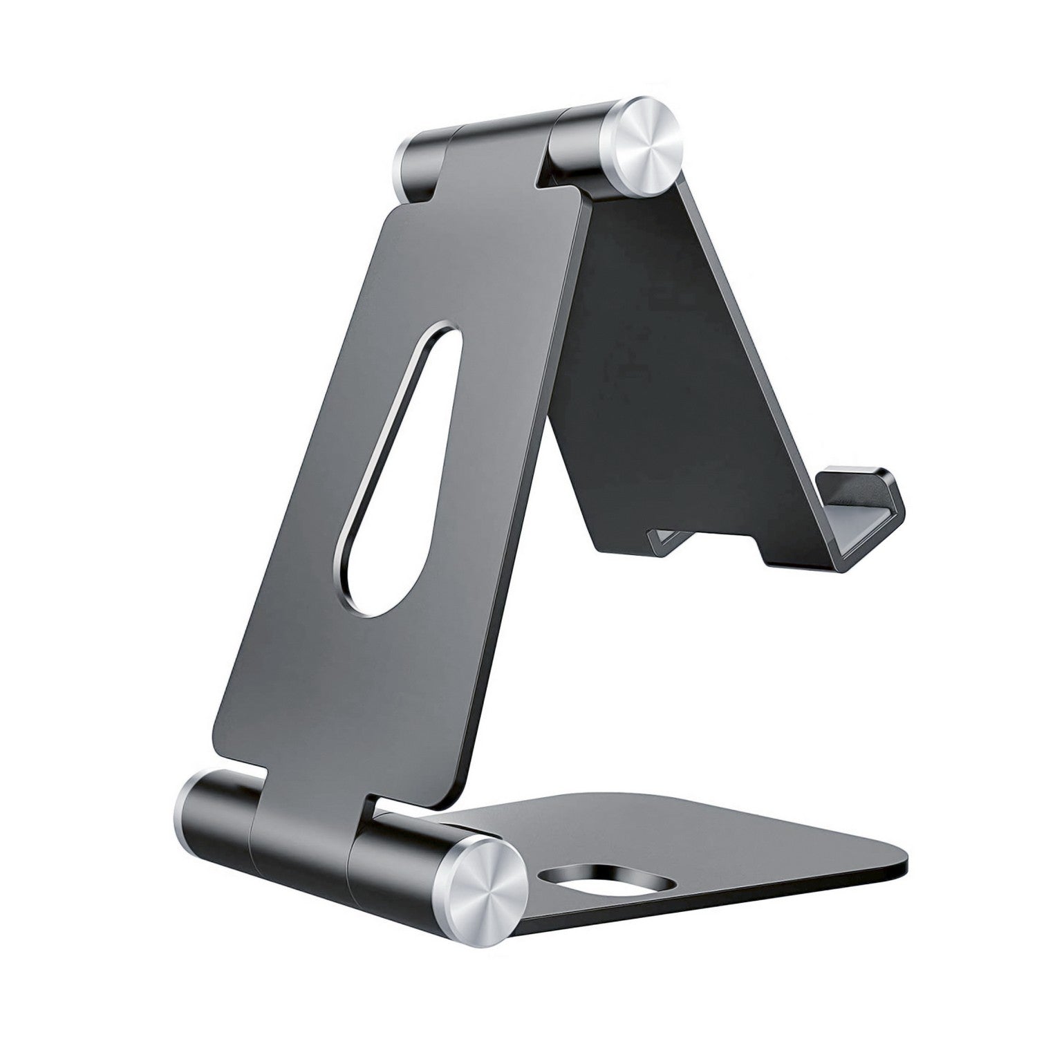 AISENS Soporte De Sobremesa Tama+¦o M Ajustable (2 Pivotes) Para Movil / Tablet, Gris