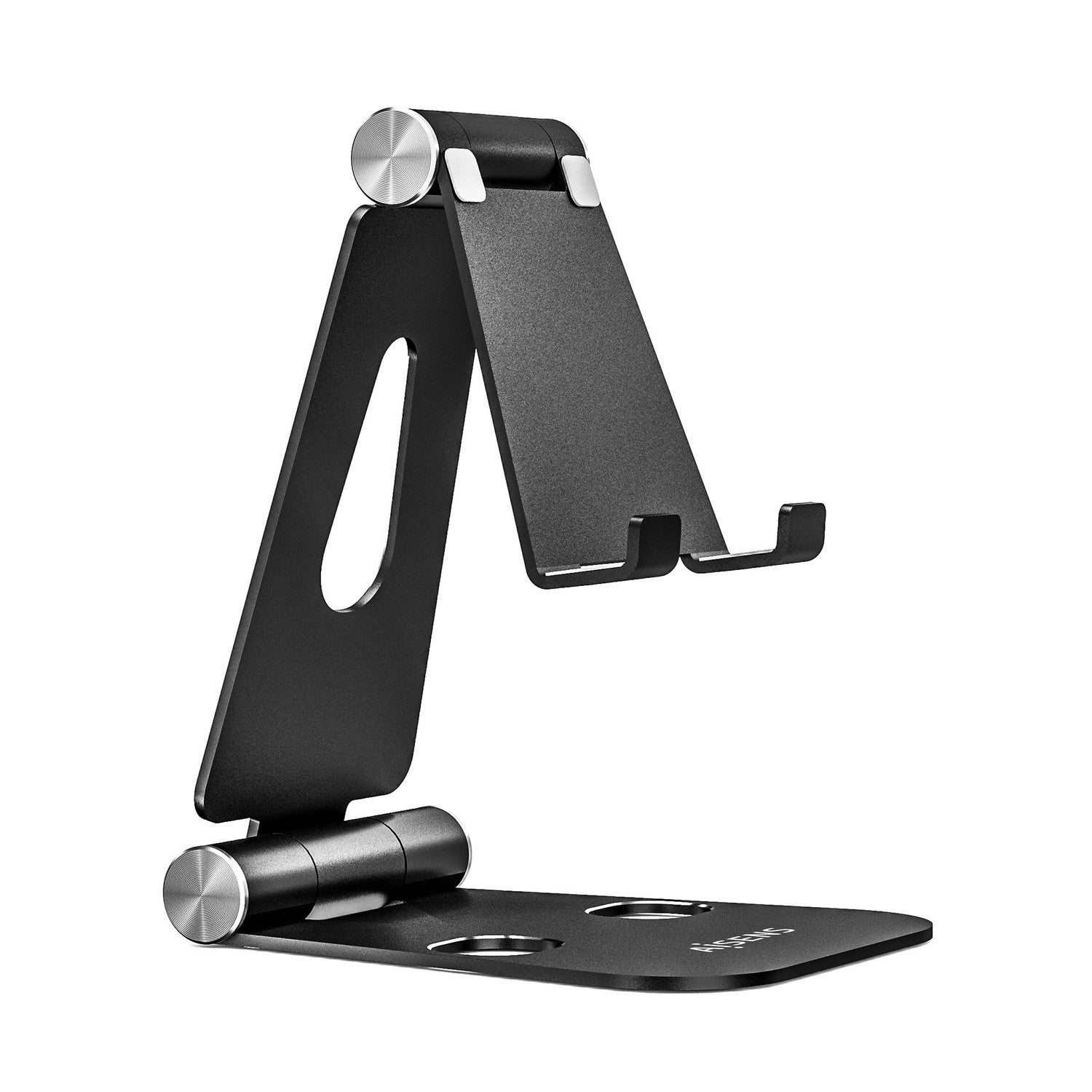 AISENS Soporte De Sobremesa Tama+¦o XL Ajustable (2 Pivotes) Para Movil / Tablet, Negro