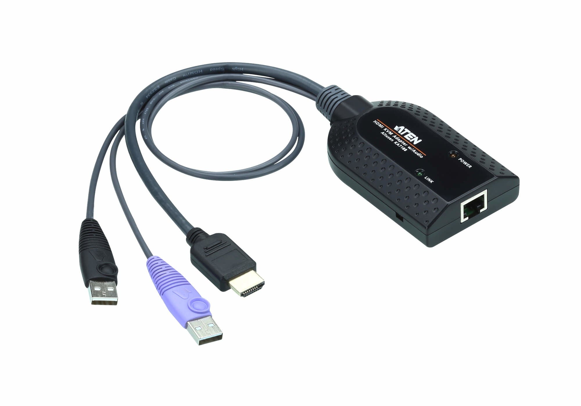 ATEN Adaptador KVM HDMI USB compatible Smart Card con Virtual Media y desembebedor de audio