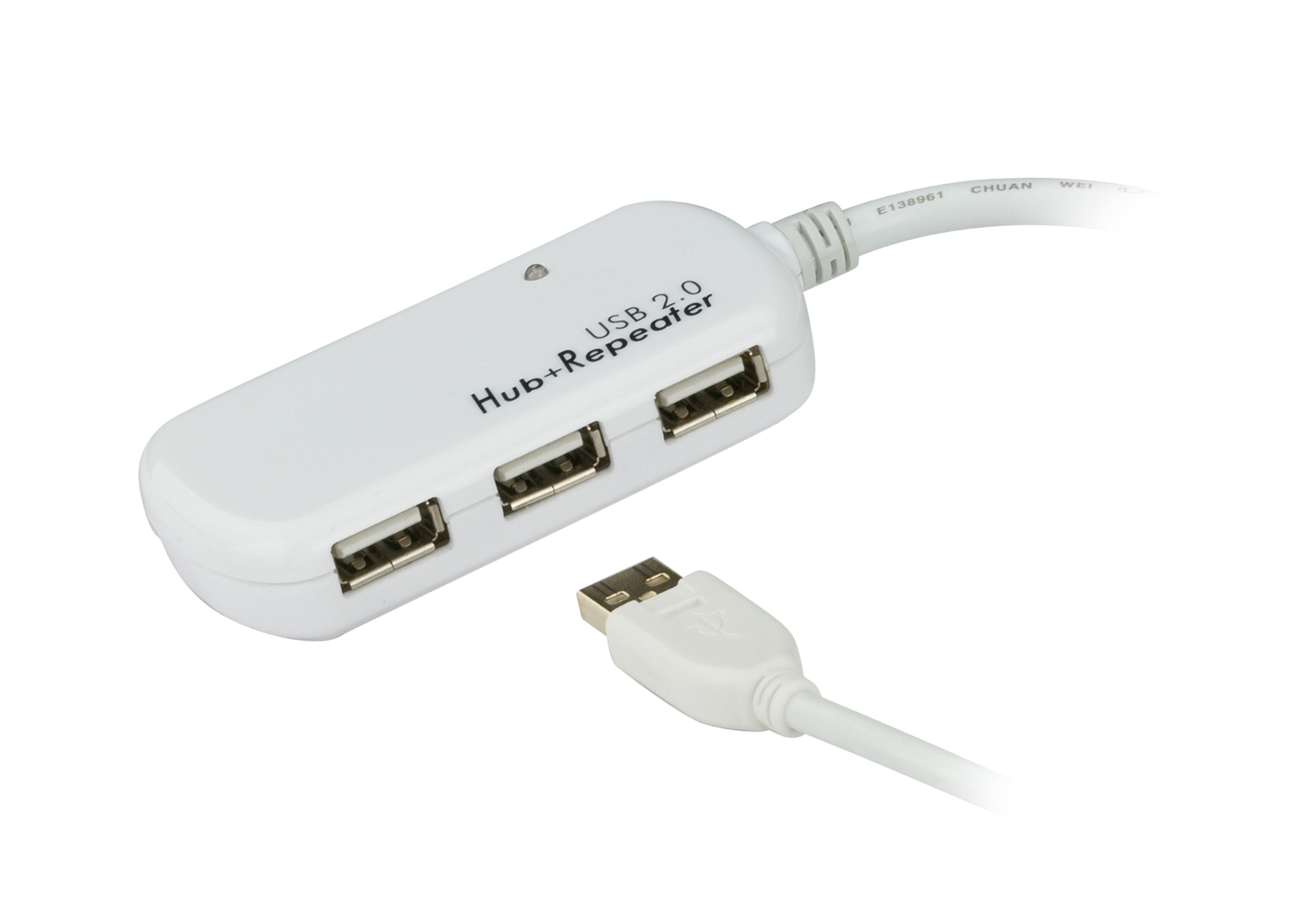 ATEN Cable extensor USB 2.0 de 12 m con hub de cuatro puertos (soporta conexi+¦n en cadena hasta 60 m)
