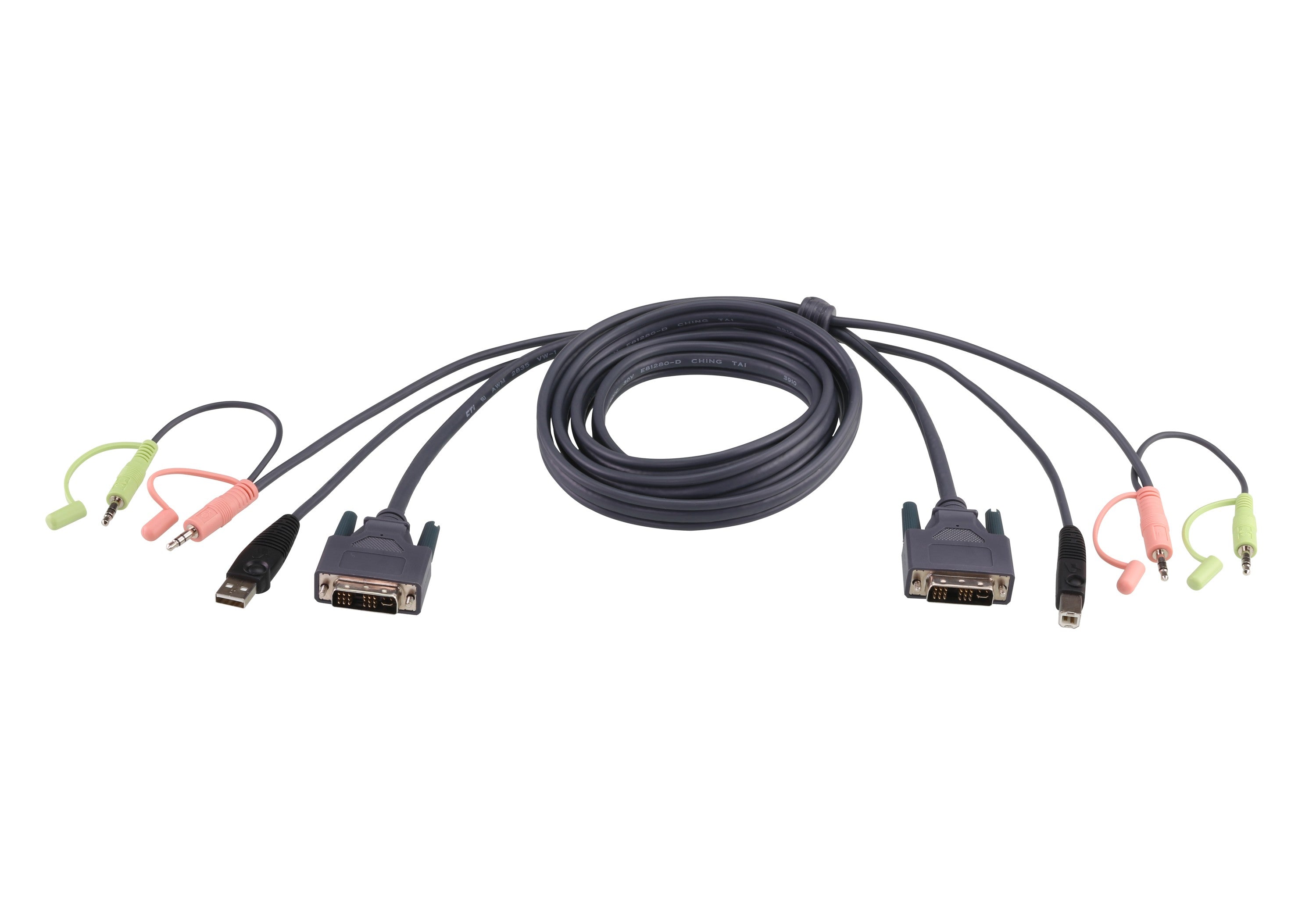 ATEN Cable KVM DVI-D single link USB de 5 m