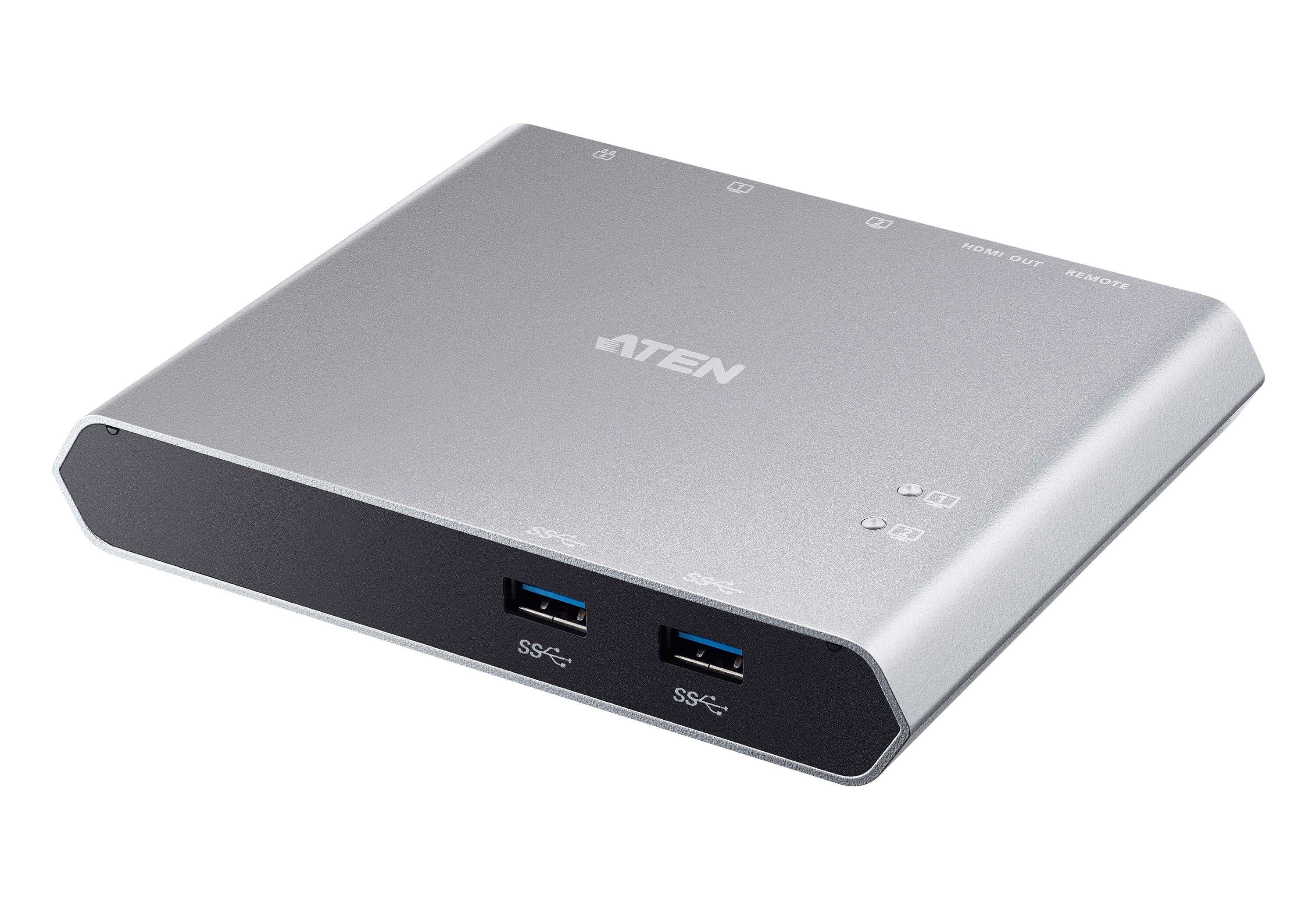 ATEN Docking switch de perif+®ricos USB-C Gen1 de 2 puertos con power pass-through