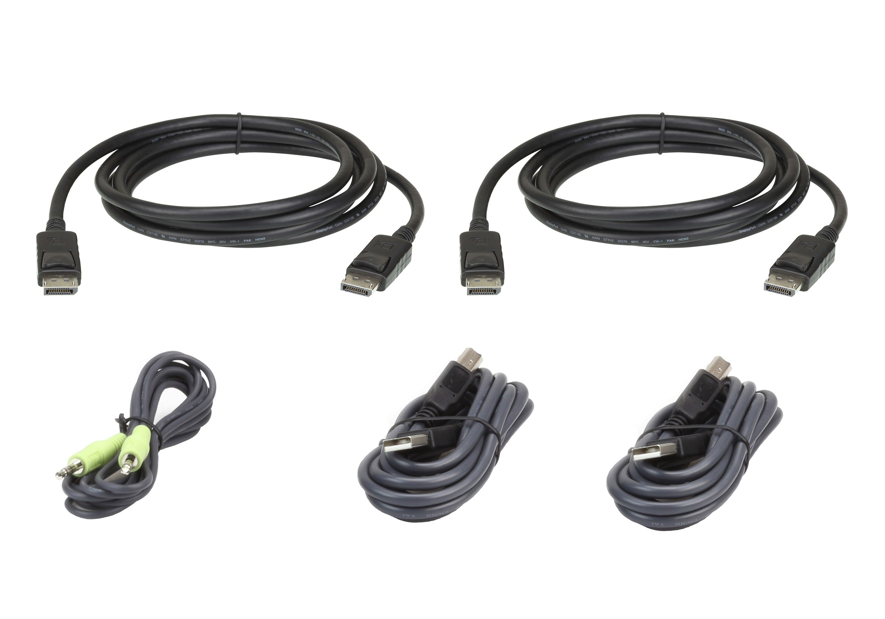 ATEN Kit de cable para KVM seguro DisplayPort dual display USB de 3 m