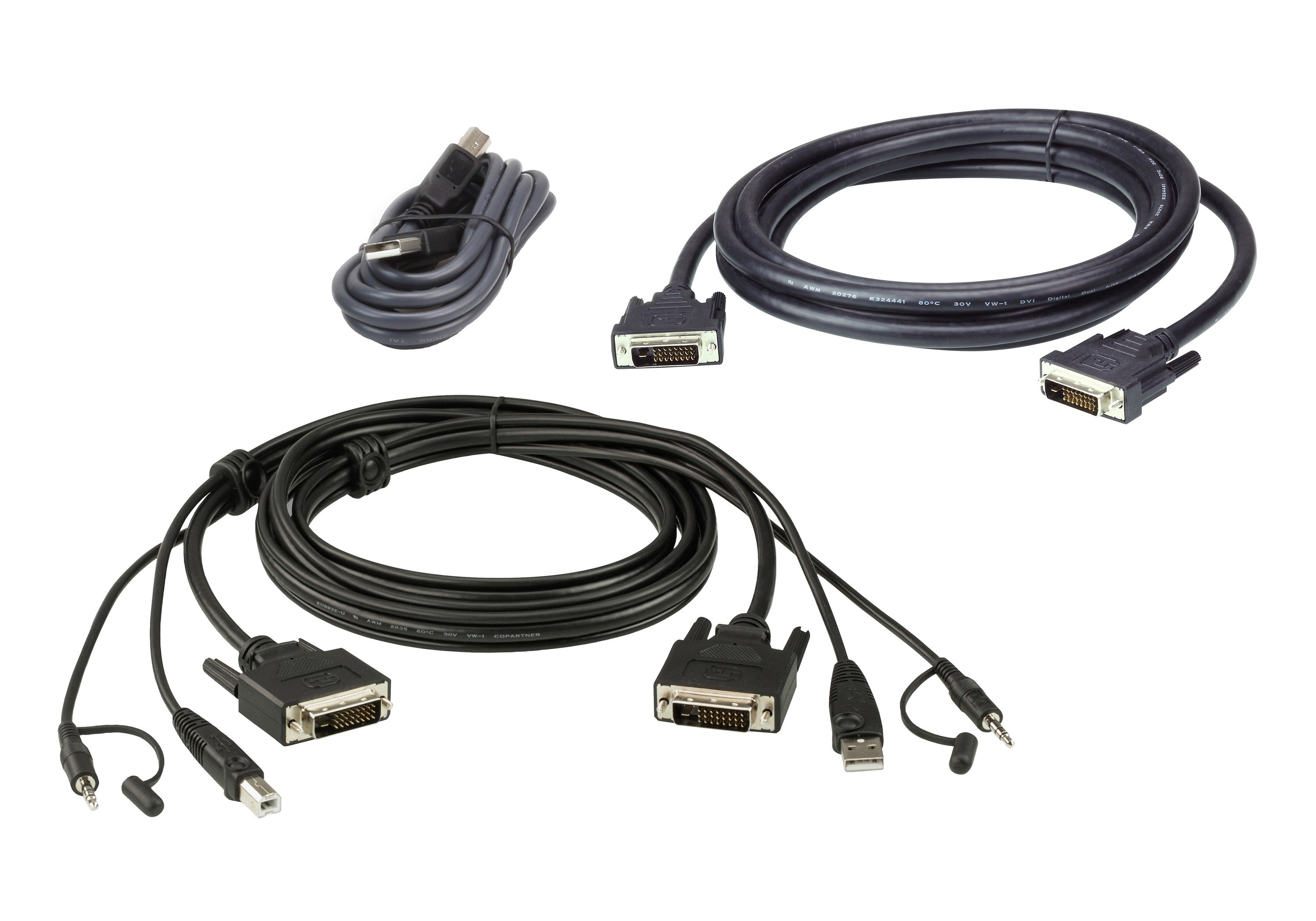 ATEN Kit de cable para KVM seguro DVI-D dual link dual display USB de 1,8 m
