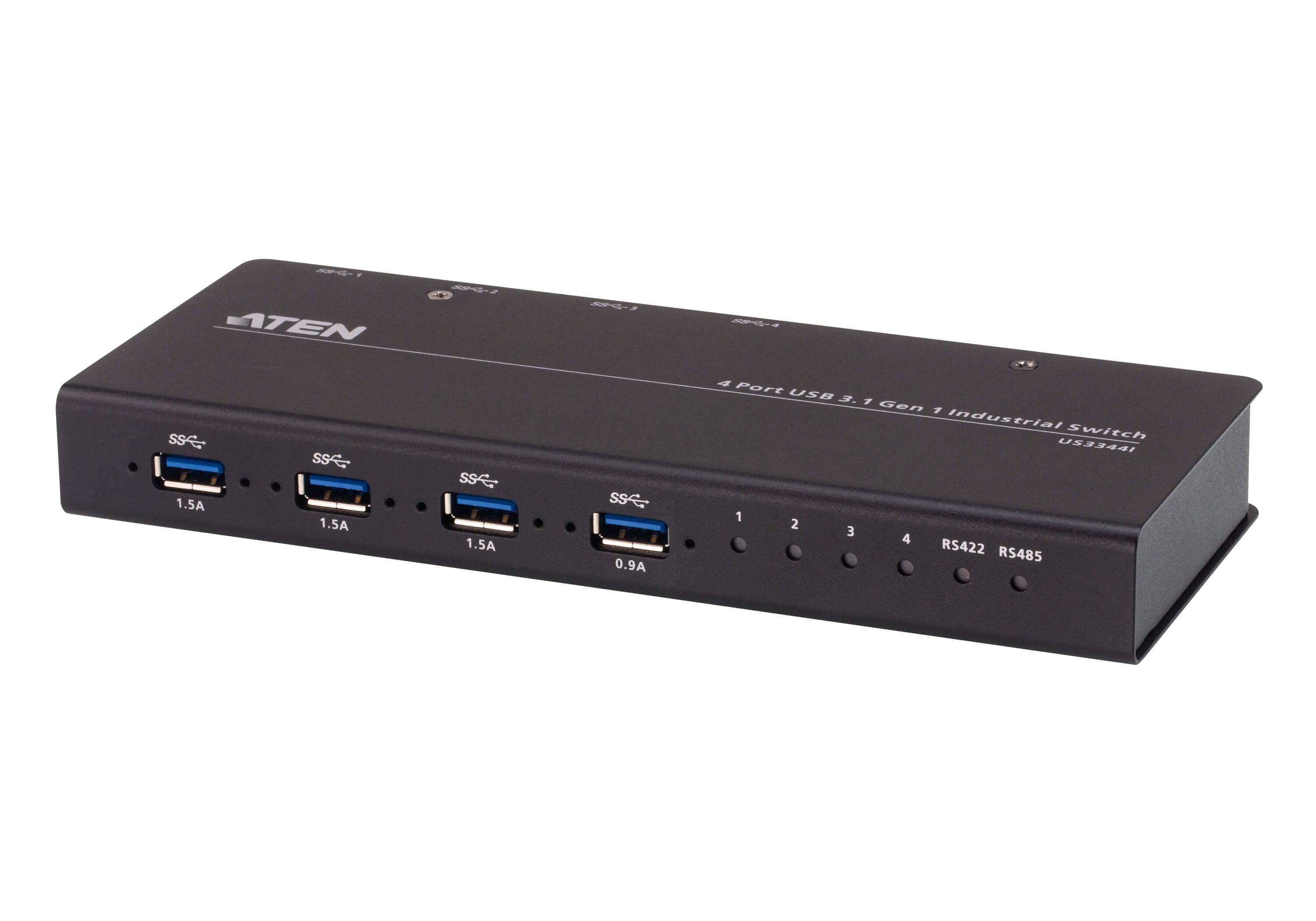 ATEN Switch de perif+®ricos formato industrial USB 3.2 Gen 1 de 4 x 4 puertos