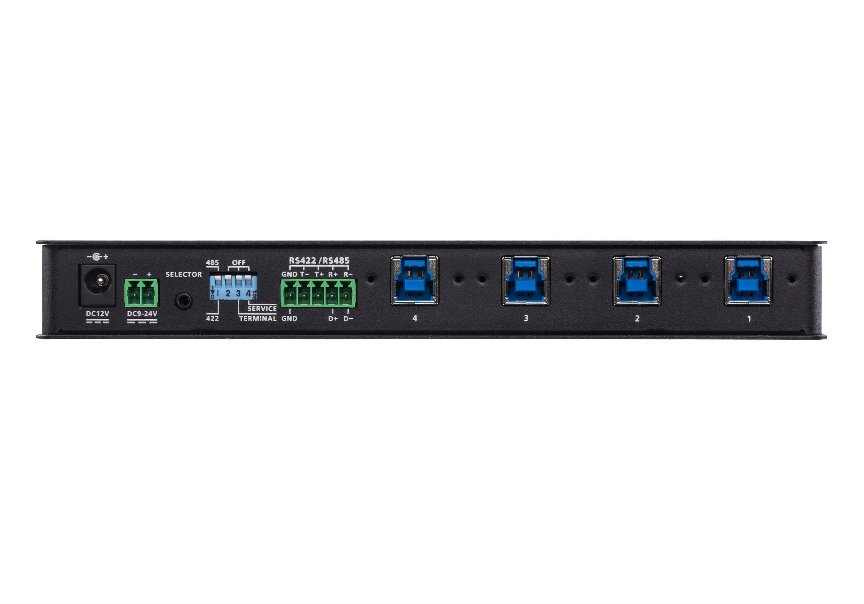 ATEN Switch de perif+®ricos formato industrial USB 3.2 Gen 1 de 4 x 4 puertos