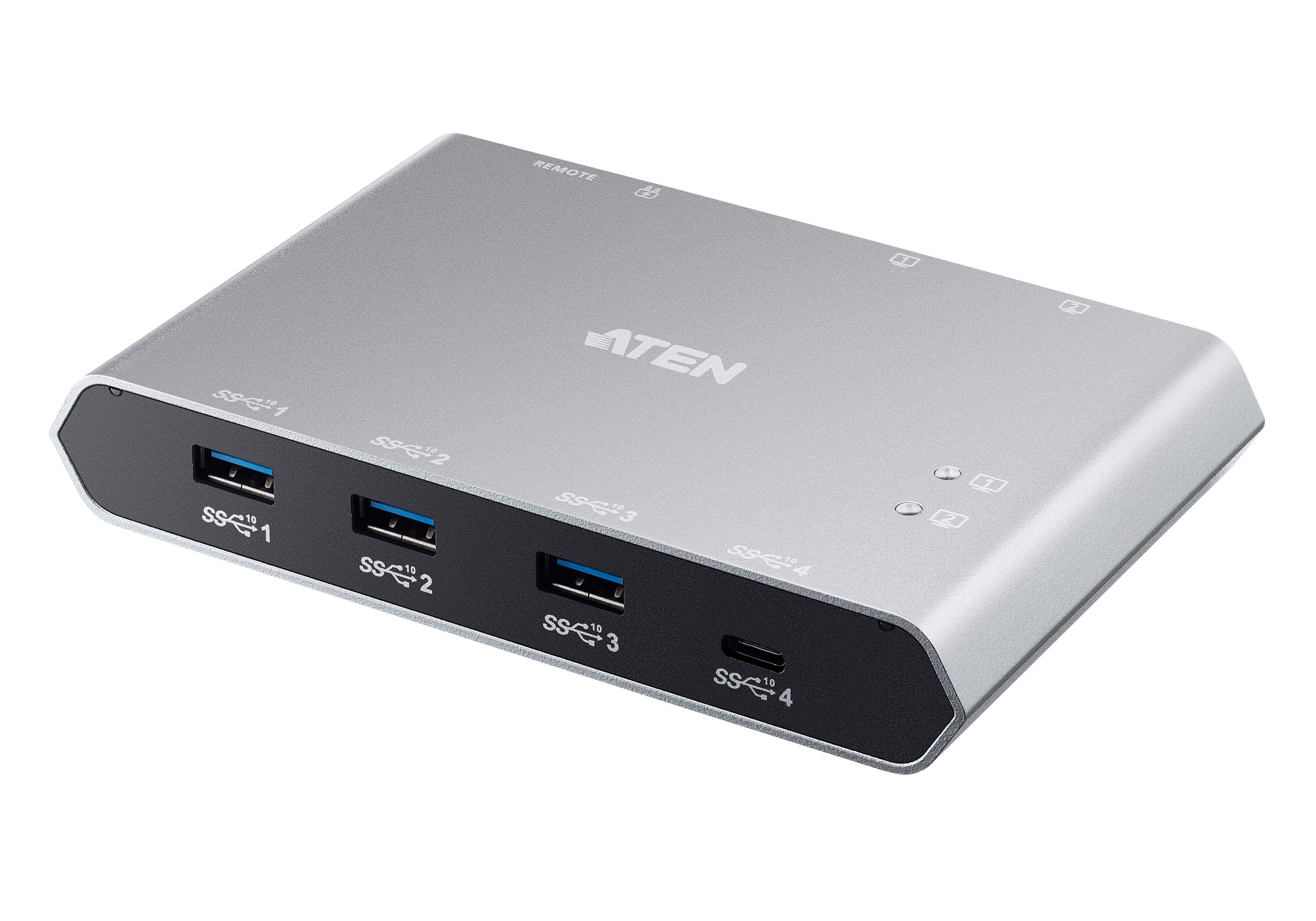 ATEN Switch de perif+®ricos USB-C Gen2 de 2 puertos con power pass-through