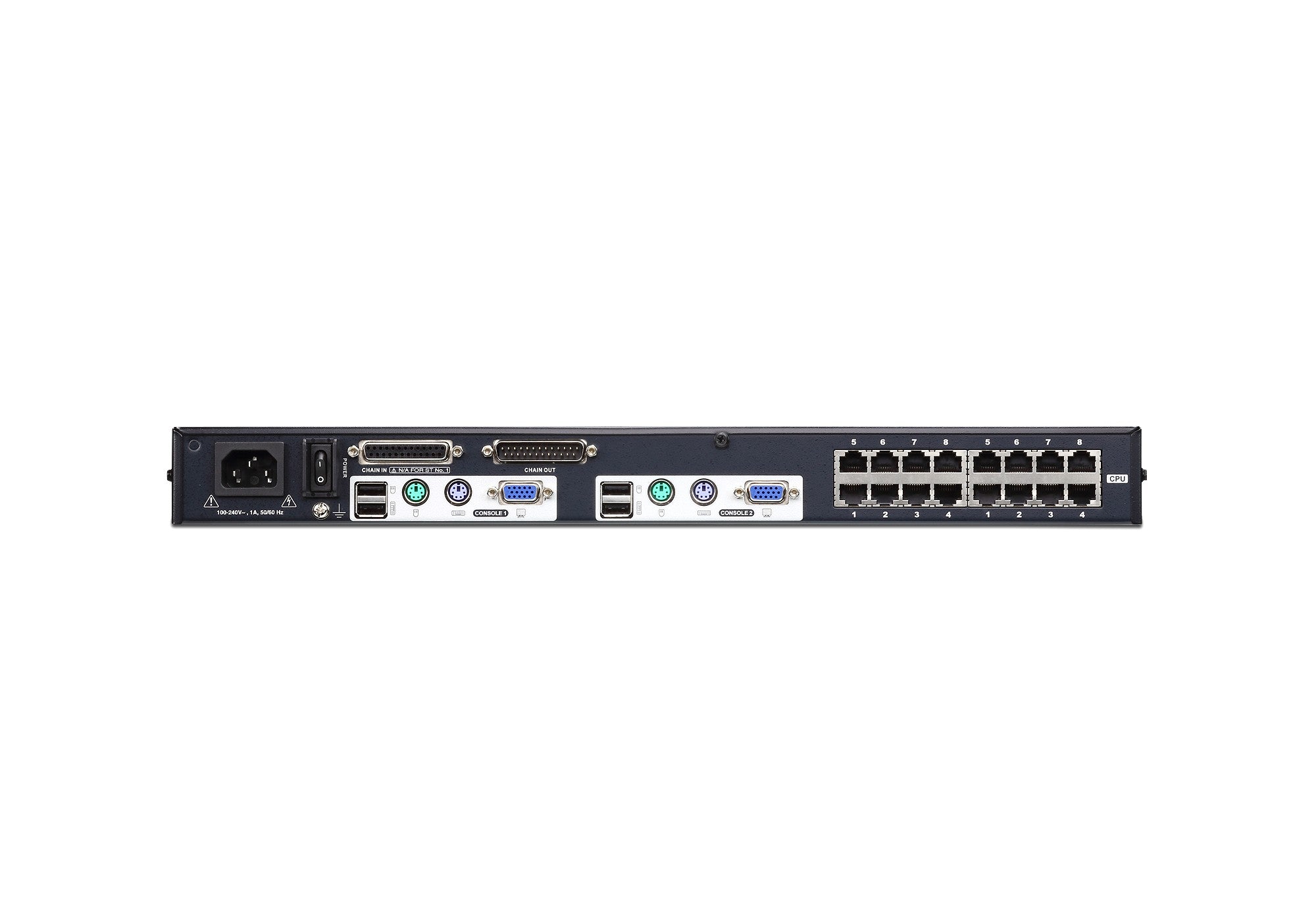 ATEN Switch KVM Cat 5 multi-interfaz de 16 puertos con 2 consolas