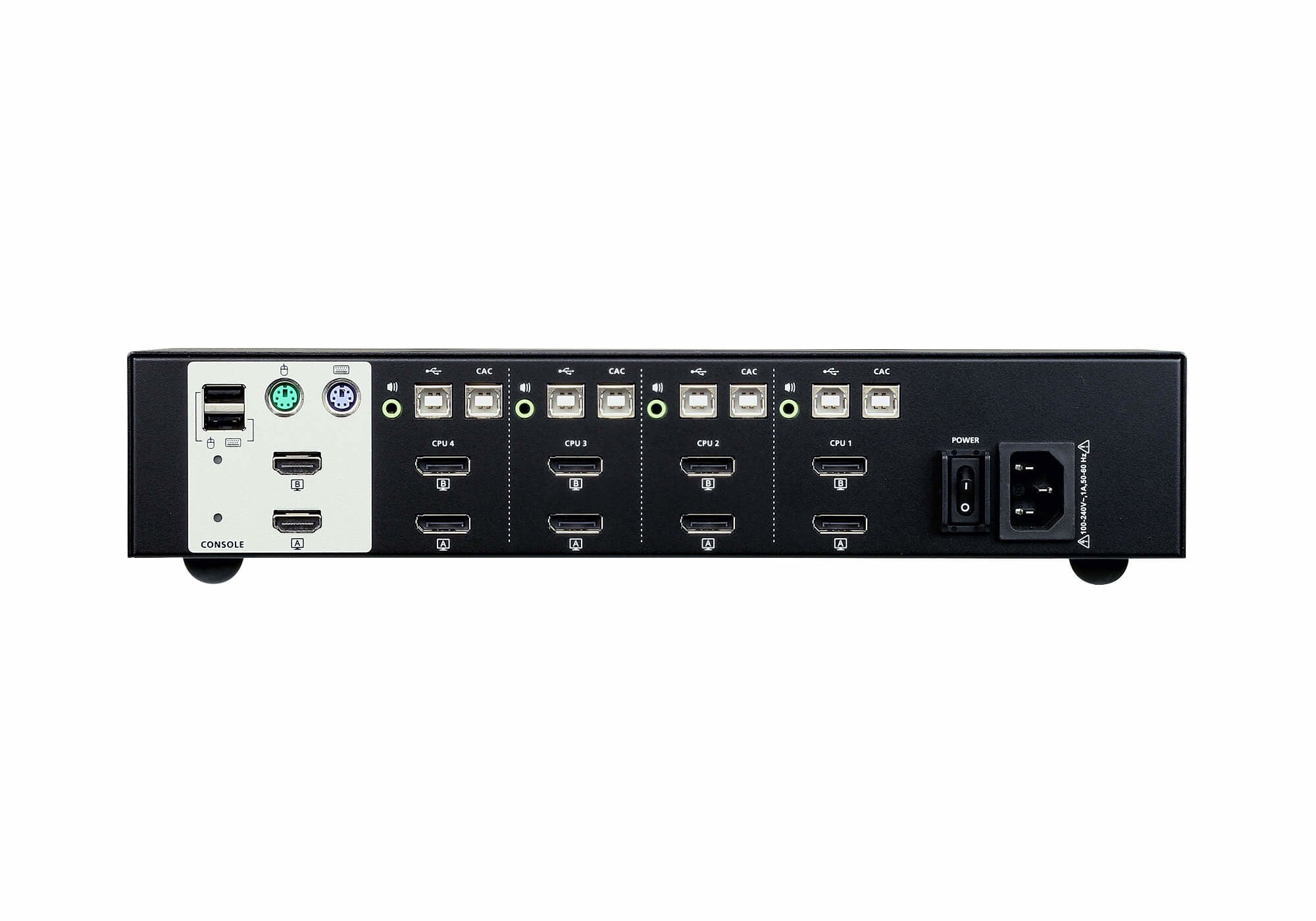 ATEN Switch KVM seguro DisplayPort dual display USB de 4 puertos (compatible con PSS PP v3.0)