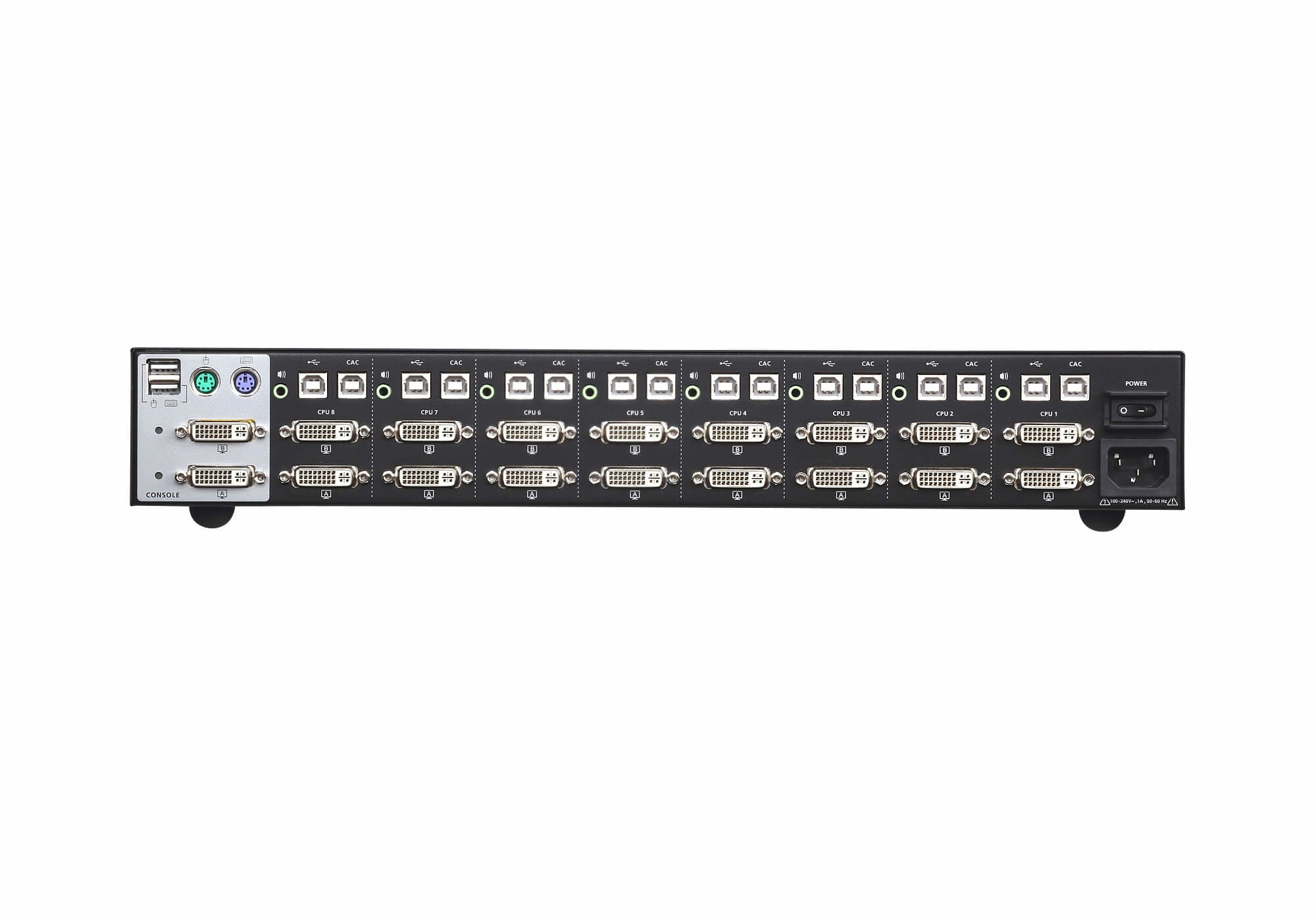ATEN Switch KVM seguro DVI dual display USB de 8 puertos (compatible con PSS PP v3.0)