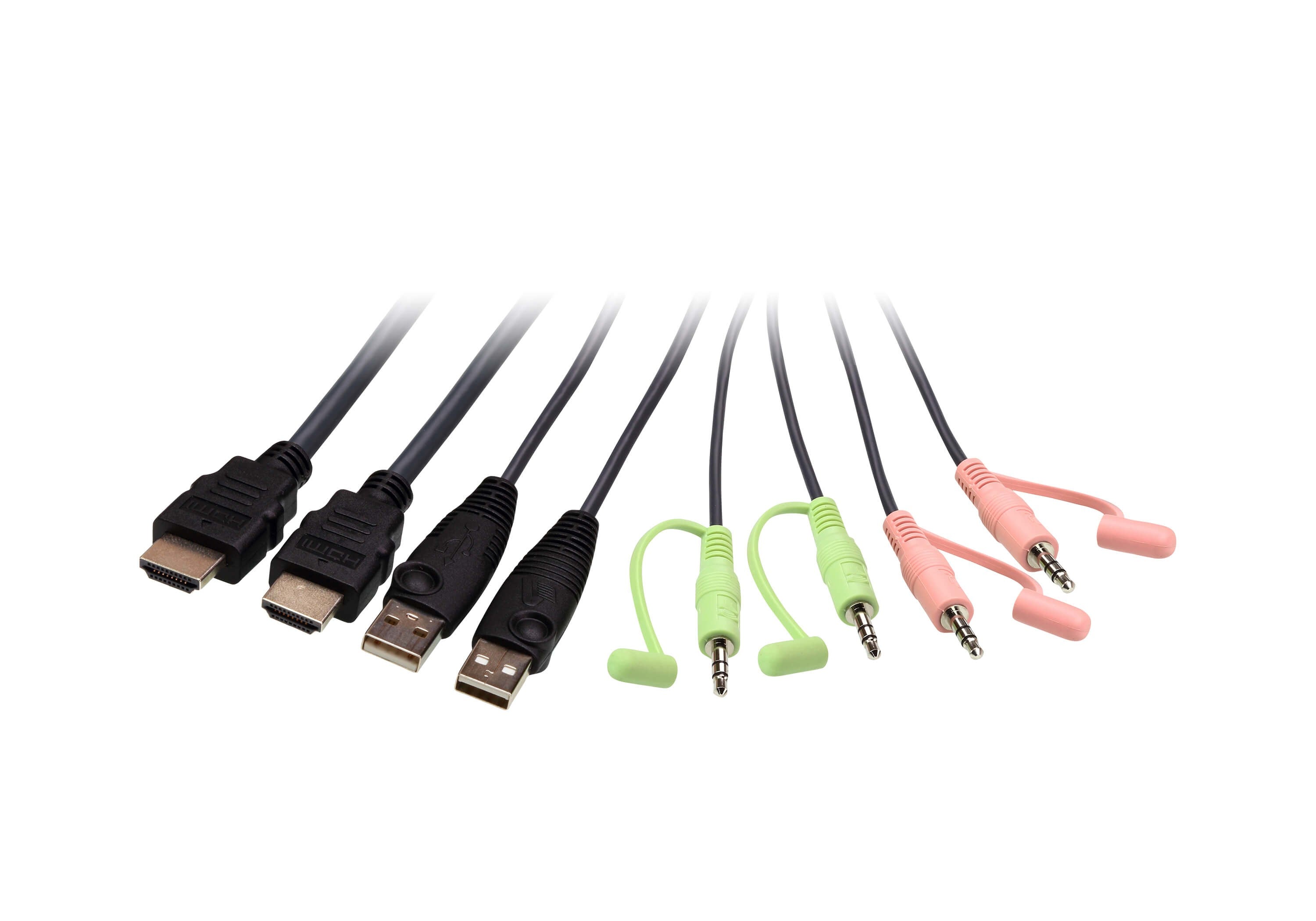ATEN Switch KVM USB 4K HDMI de 2 puertos con cable con selector de puerto remoto