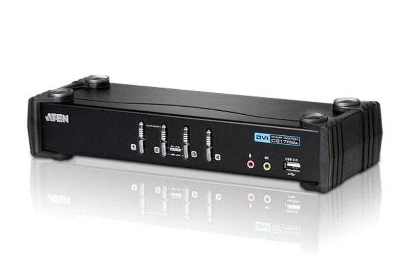ATEN Switch KVMPÔäó DVI/Audio USB de 4 puertos