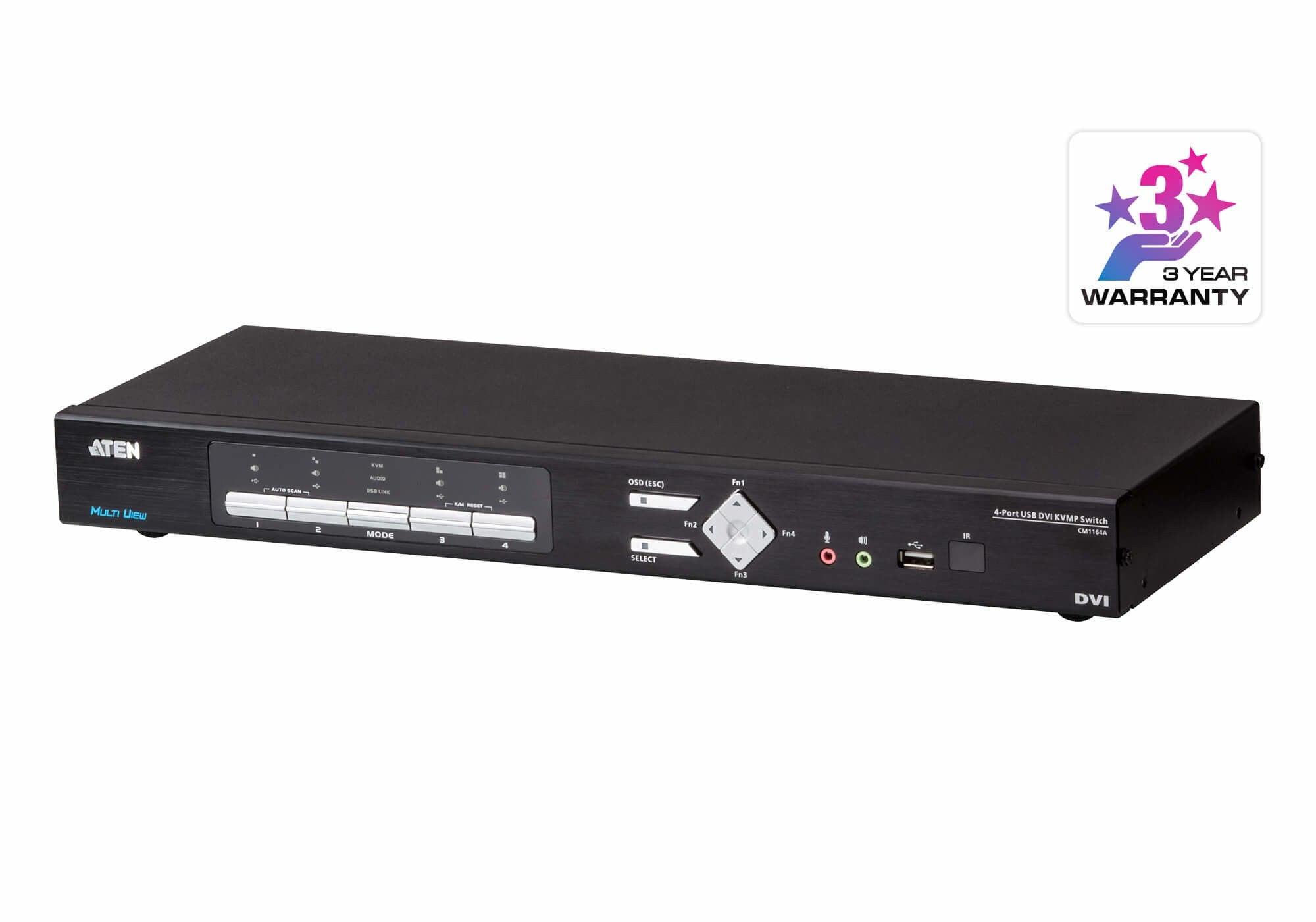 ATEN Switch KVMPÔäó DVI multiview USB de 4 puertos