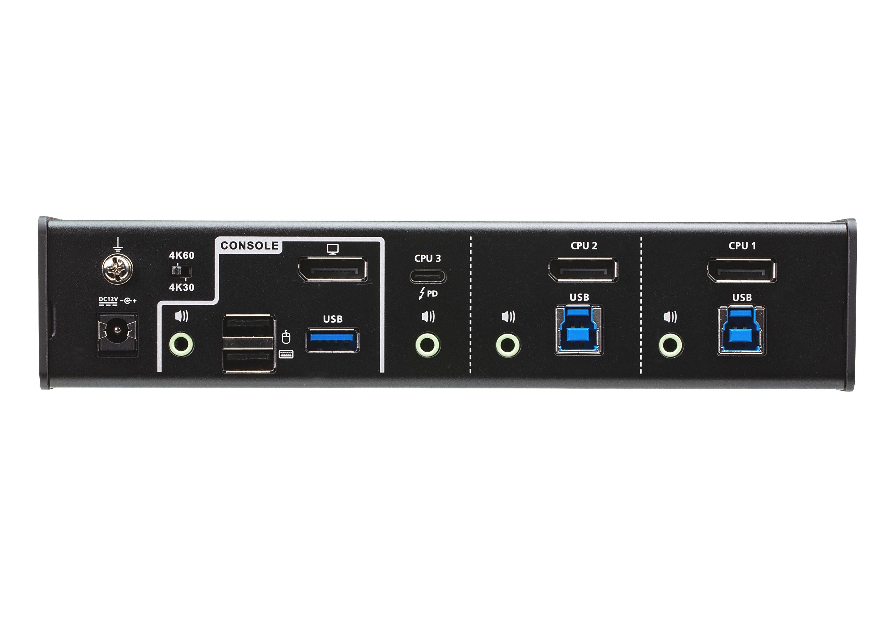 ATEN Switch KVMPÔäó h+¡brido USB-C DisplayPort de 3 puertos
