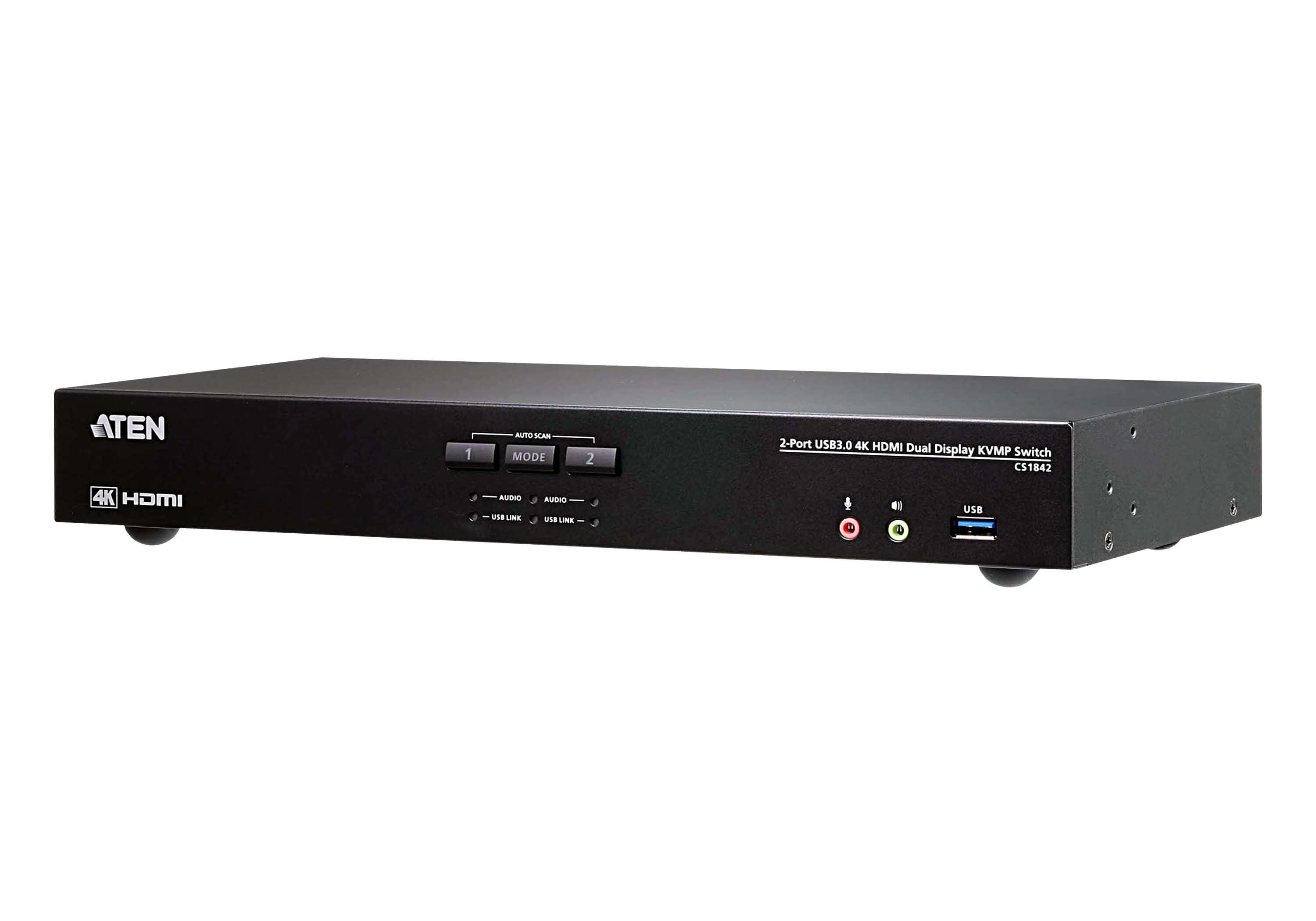ATEN Switch KVMPÔäó USB 3.0 4K HDMI para dos pantallas de 2 puertos