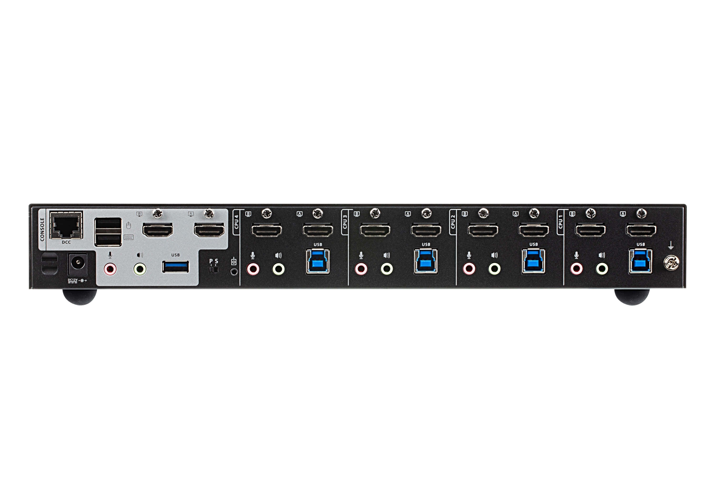 ATEN Switch KVMPÔäó USB 3.0 4K HDMI para dos pantallas de 4 puertos