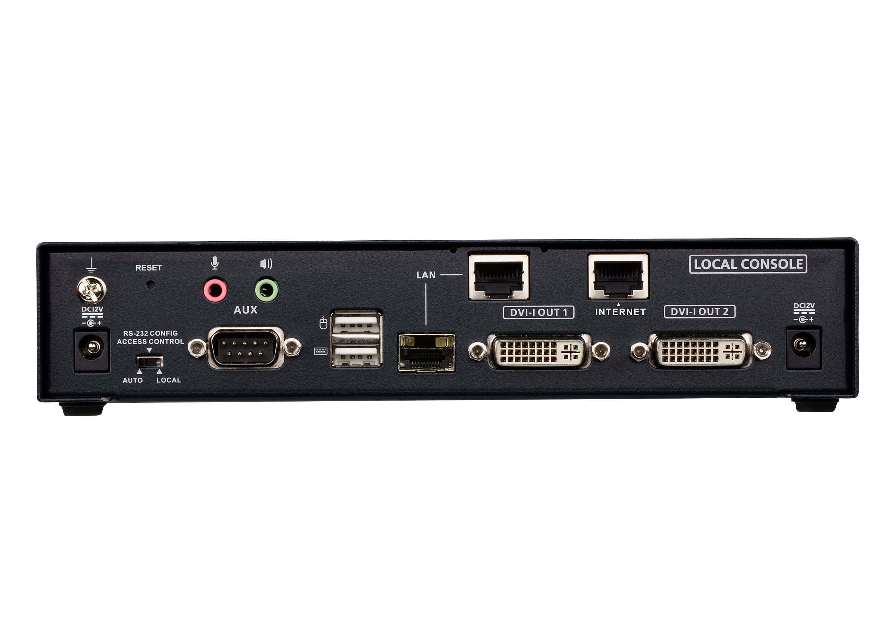 ATEN Transmisor de KVM DVI-I a trav+®s de IP de doble pantalla con acceso a Internet