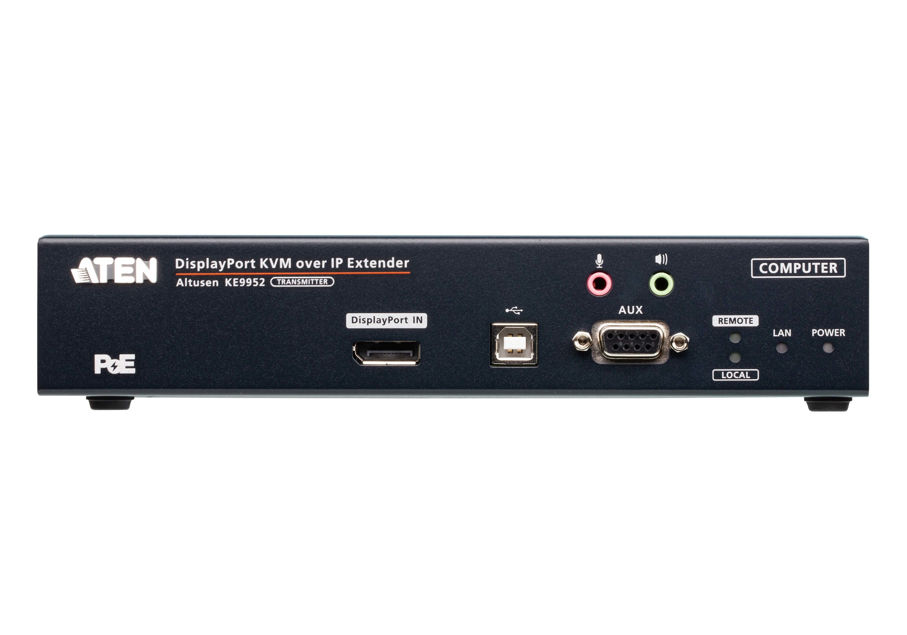 ATEN TRANSMISOR KVM POR IP DISPLAYPORT 4K SINGLE DISPLAY CON PoE