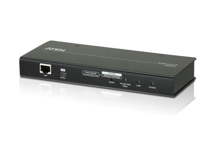 ATEN Unidad de control KVM por IP VGA de un puerto (1920 x 1200) con acceso compartido desde consolas local/remota