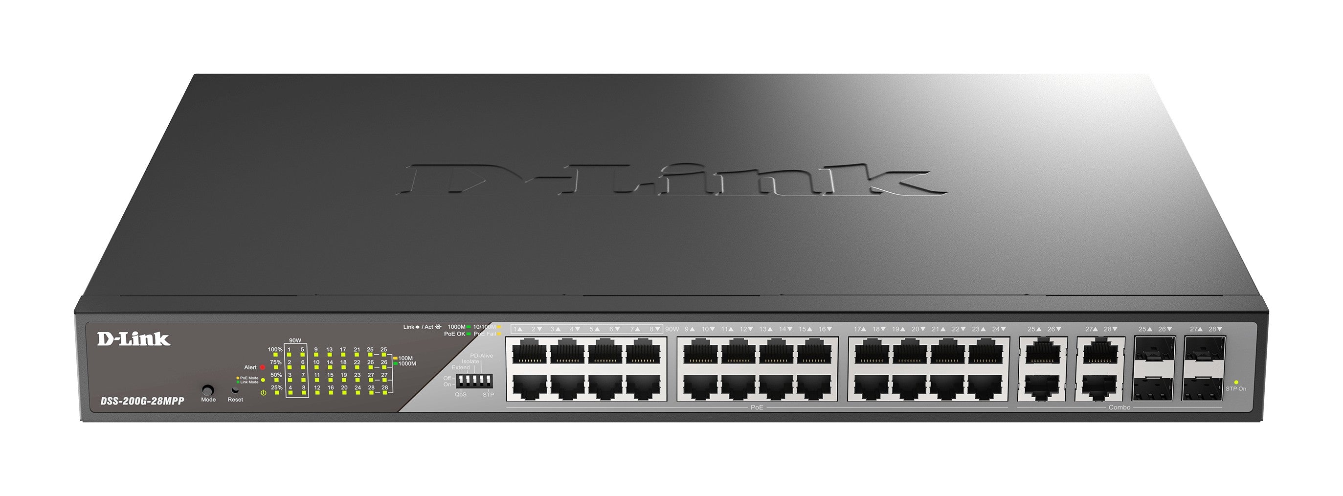 D-Link DSS-200G-28MP switch Gestionado L2 Gigabit Ethernet (10/100/1000) Energ+¡a sobre Ethernet (PoE) 1U Gris