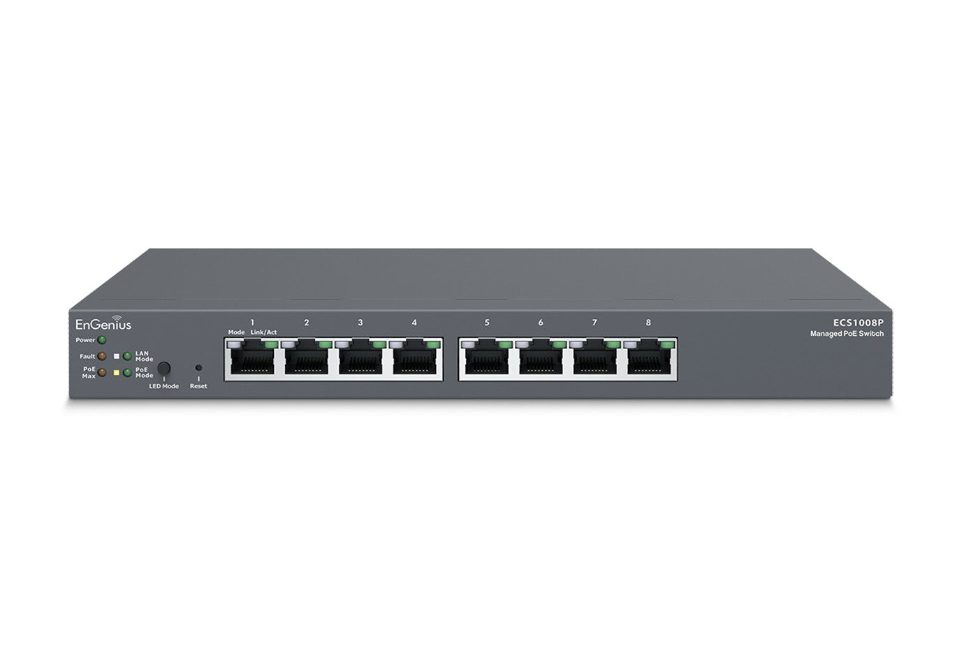 EnGenius ECS1008P switch Gestionado L2 Gigabit Ethernet (10/100/1000) Energ+¡a sobre Ethernet (PoE) Negro