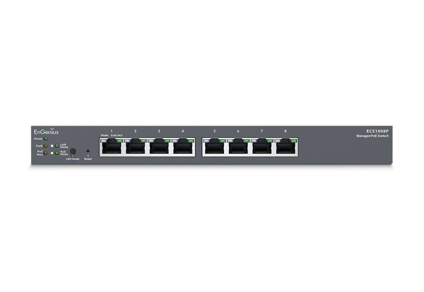 EnGenius ECS1008P switch Gestionado L2 Gigabit Ethernet (10/100/1000) Energ+¡a sobre Ethernet (PoE) Negro