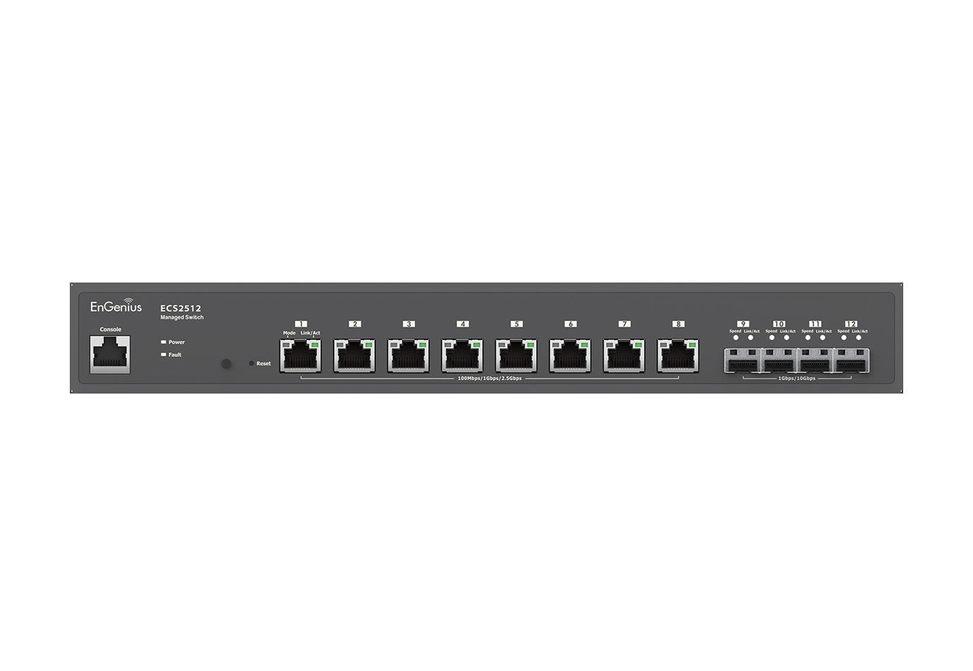 EnGenius ECS2512 switch Gestionado L2+ 2.5G Ethernet (100/1000/2500) Negro