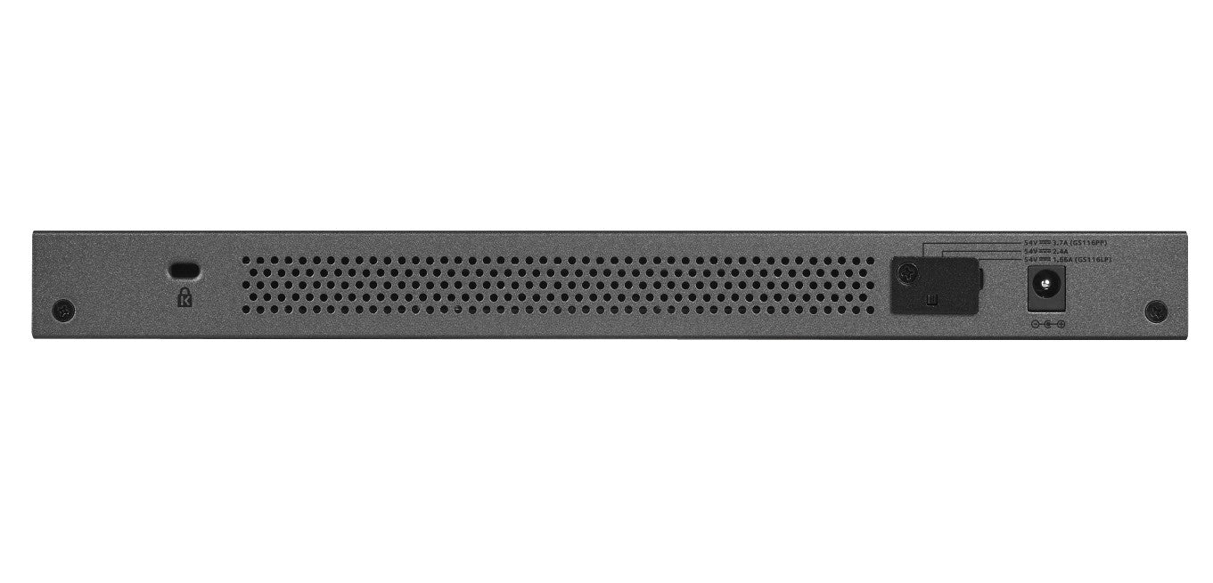 NETGEAR GS116PP No administrado Gigabit Ethernet (10/100/1000) Energ+¡a sobre Ethernet (PoE) Negro