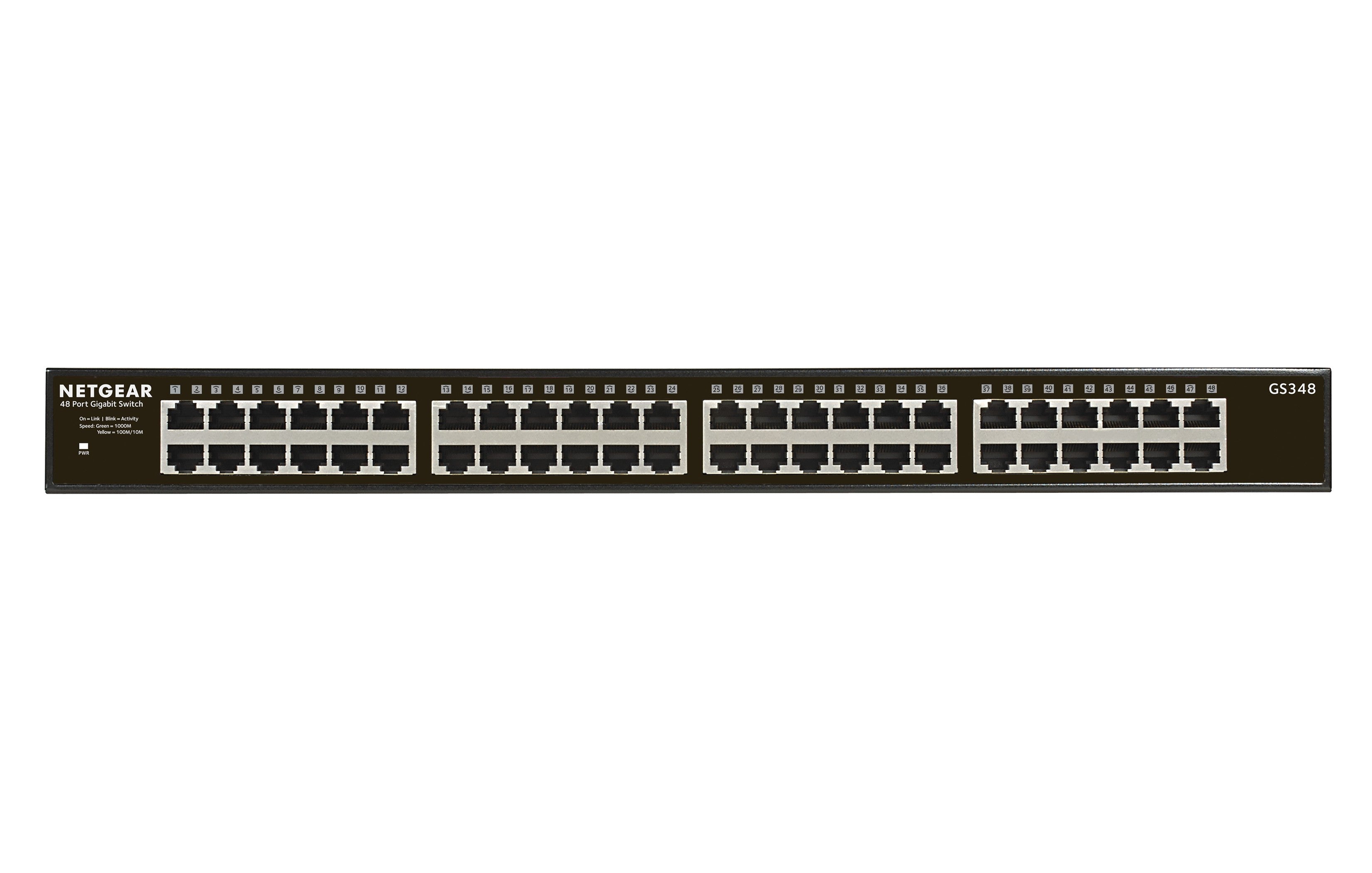 NETGEAR GS348 No administrado Gigabit Ethernet (10/100/1000) 1U Negro