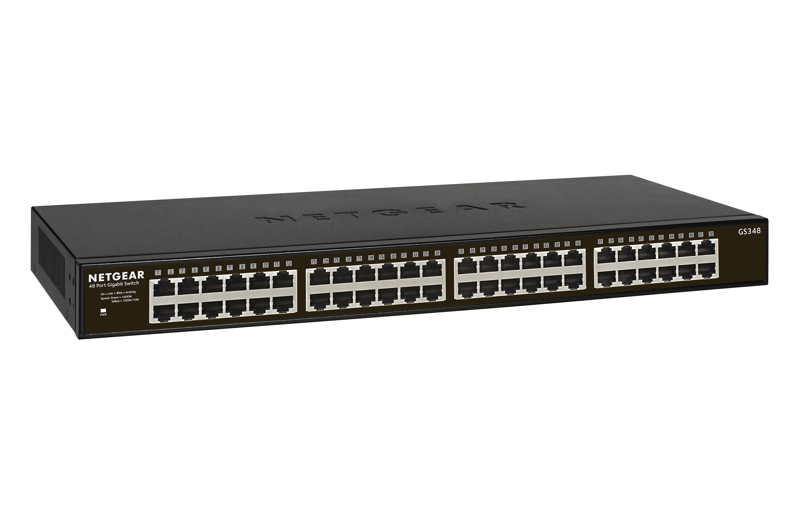 NETGEAR GS348 No administrado Gigabit Ethernet (10/100/1000) 1U Negro