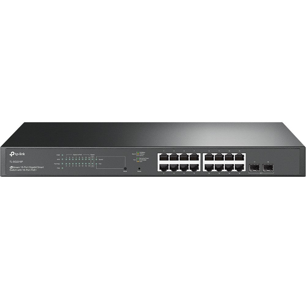 TP-Link JetStream TL-SG2218P switch Gestionado L2/L2+ Gigabit Ethernet (10/100/1000) Energ+¡a sobre Ethernet (PoE) 1U Negro