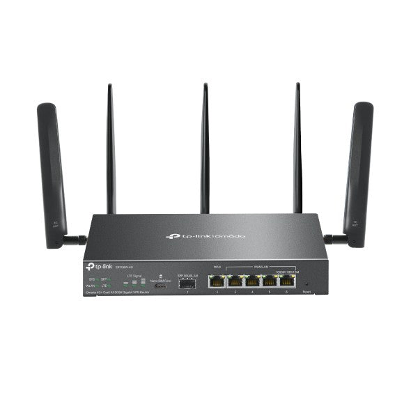 TP-Link Omada ER706W-4G router inal+ímbrico Gigabit Ethernet Doble banda (2,4 GHz / 5 GHz) Negro