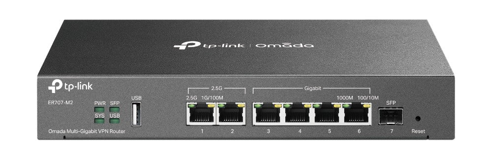 TP-Link Omada ER707-M2 router 2.5 Gigabit Ethernet, Ethernet r+ípido, Gigabit Ethernet Negro