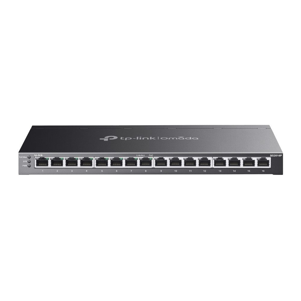 TP-Link Omada SG2016P switch Gestionado L2/L2+ Gigabit Ethernet (10/100/1000) Energ+¡a sobre Ethernet (PoE) Negro