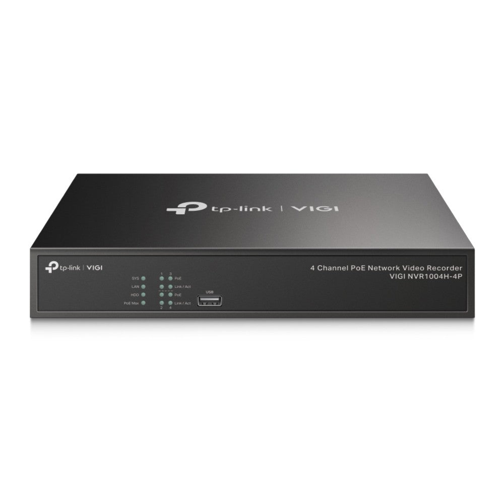 TP-Link VIGI NVR1004H-4P Grabadore de v+¡deo en red (NVR) Negro