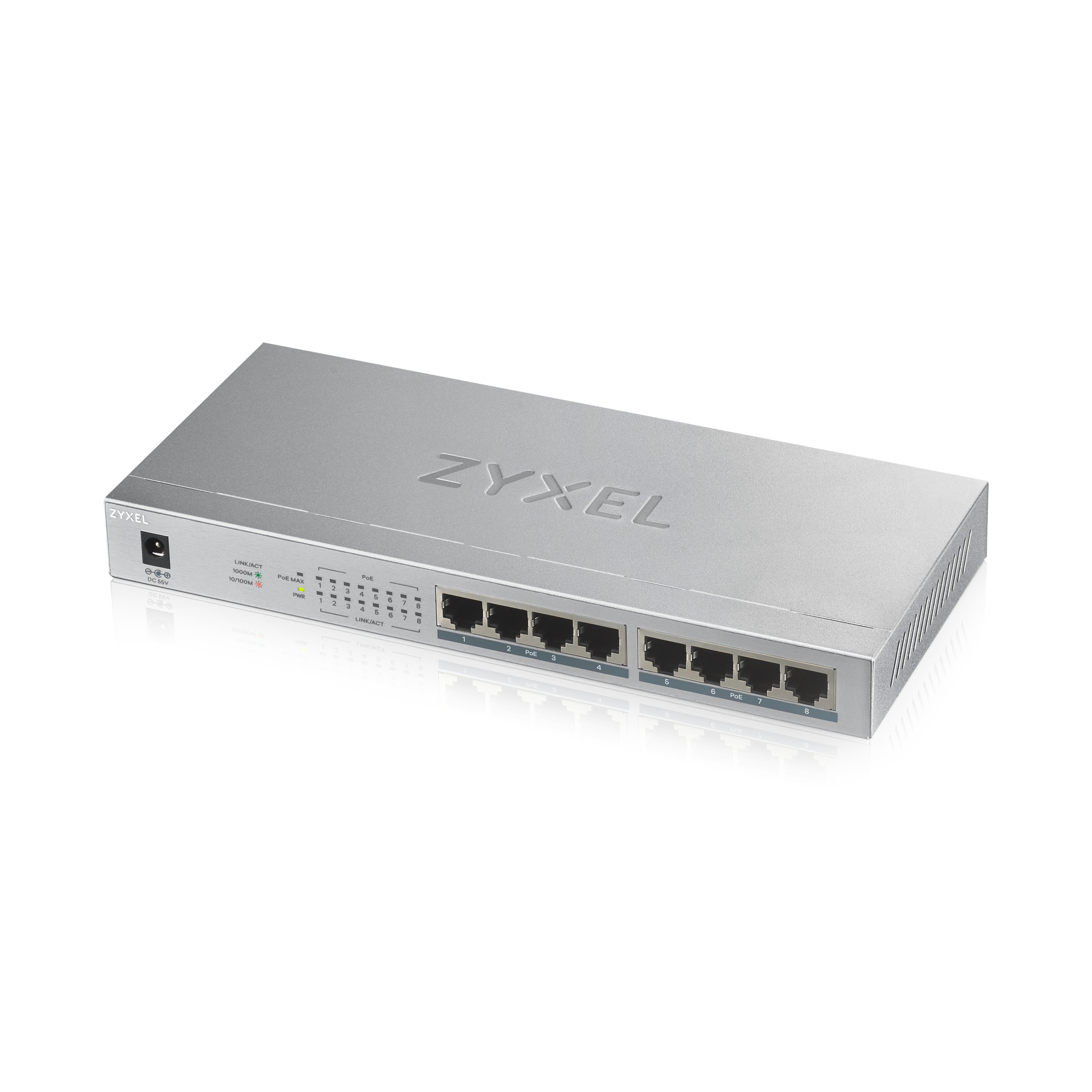 Zyxel GS1008HP No administrado Gigabit Ethernet (10/100/1000) Energ+¡a sobre Ethernet (PoE) Gris
