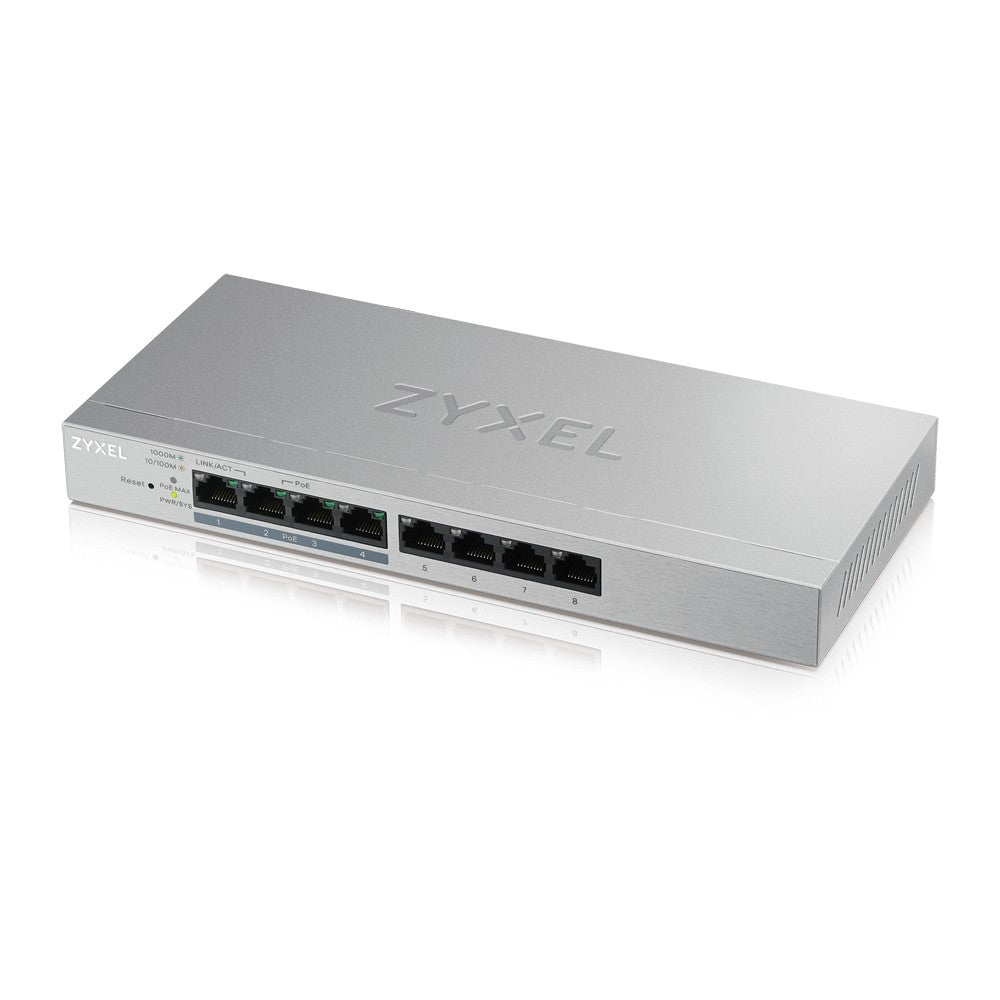 Zyxel GS1200-8HP v2 Gestionado Gigabit Ethernet (10/100/1000) Energ+¡a sobre Ethernet (PoE) Gris