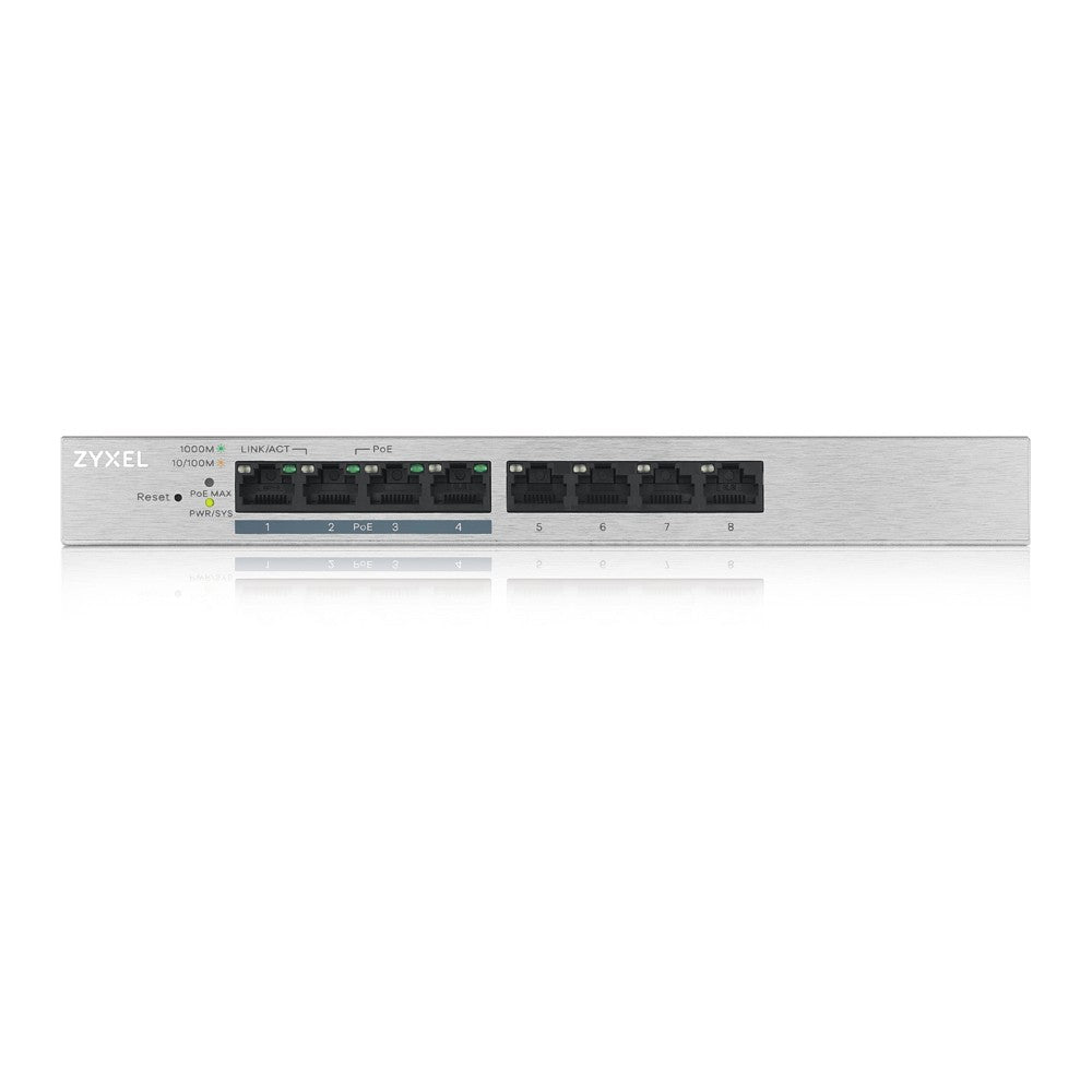 Zyxel GS1200-8HP v2 Gestionado Gigabit Ethernet (10/100/1000) Energ+¡a sobre Ethernet (PoE) Gris